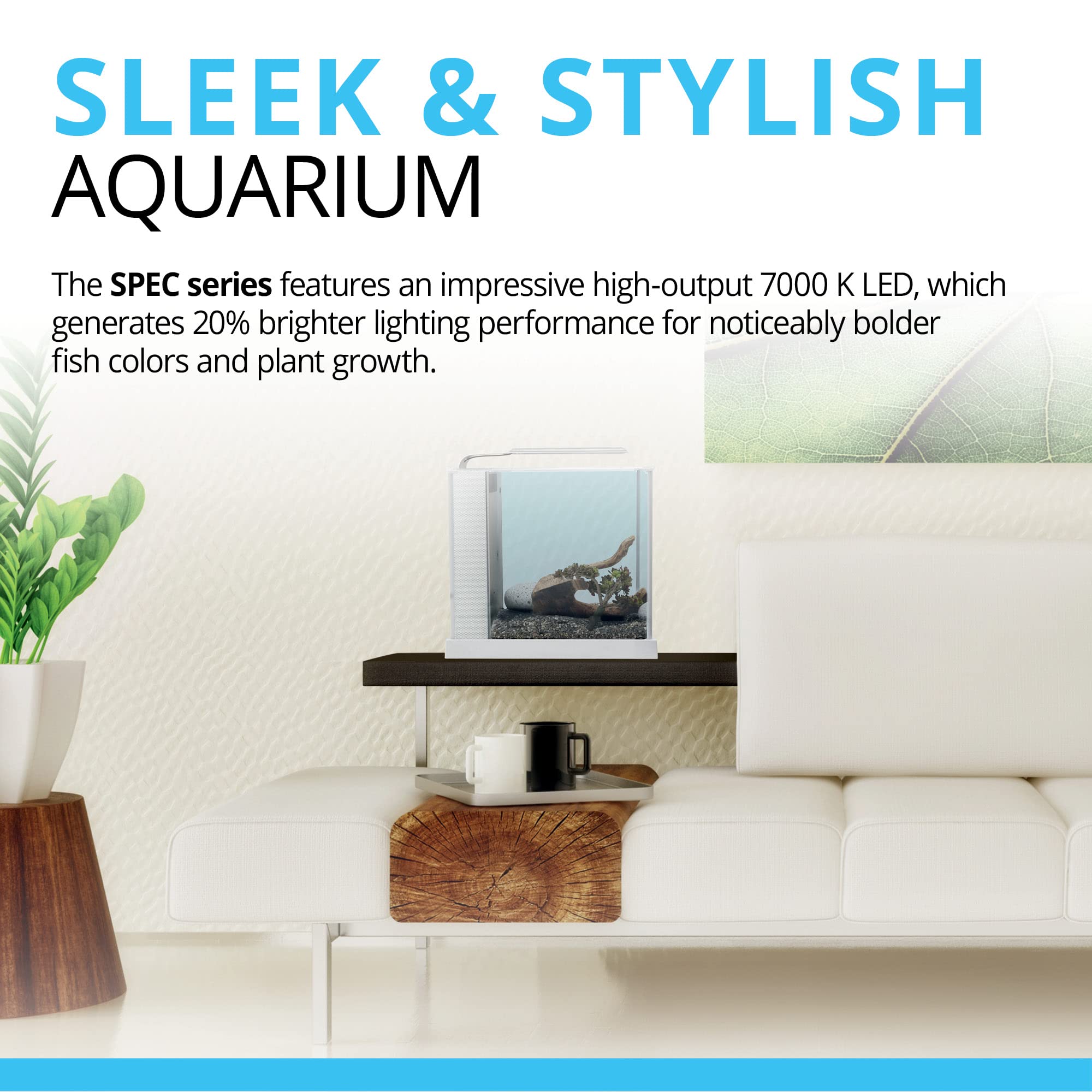 Fluval Spec Aquarium Kit, Aquarium With Led Lighting And 3-Stage Filtration System, 5-Gallon