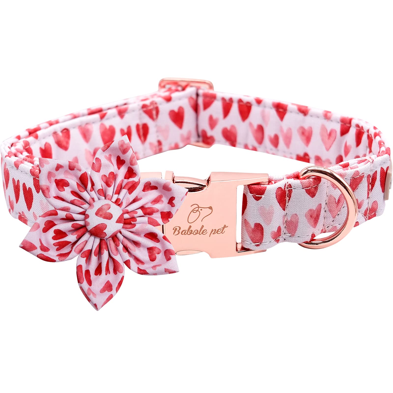 Babole Pet Valentine'S Day Dog Collar With Bow Tie,White Red Pink Love Male Dog Collar With Safety Metal Buckle Adjustable Puppy Collars For Small Medium Large Boy & Girl Dog,Xl-Neck 16'-26'