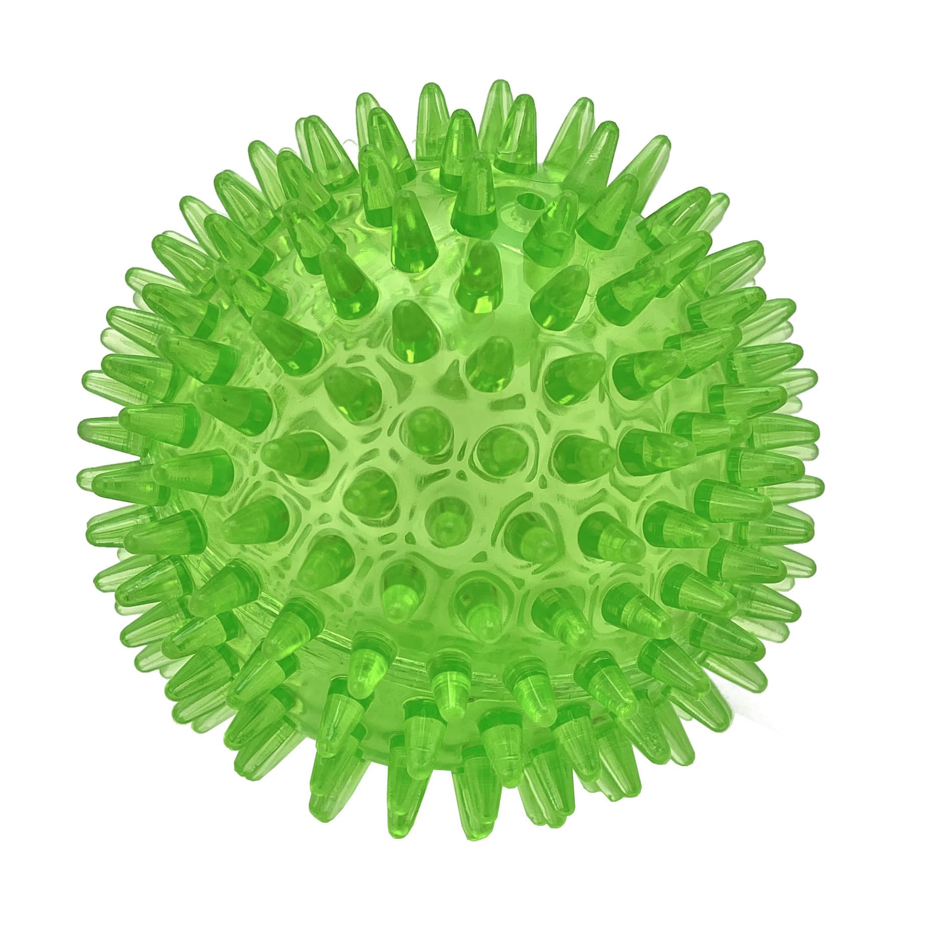 Cutie'S Petbox Squeaky Rubber Spike Toy Ball For Small Dogs (2.5 Inch, Green)