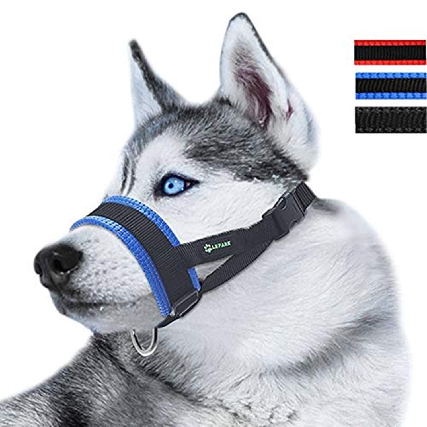 Nylon Dog Muzzle For Small,Medium,Large Dogs Prevent From Biting,Barking And Chewing,Adjustable Loop(S/Blue)