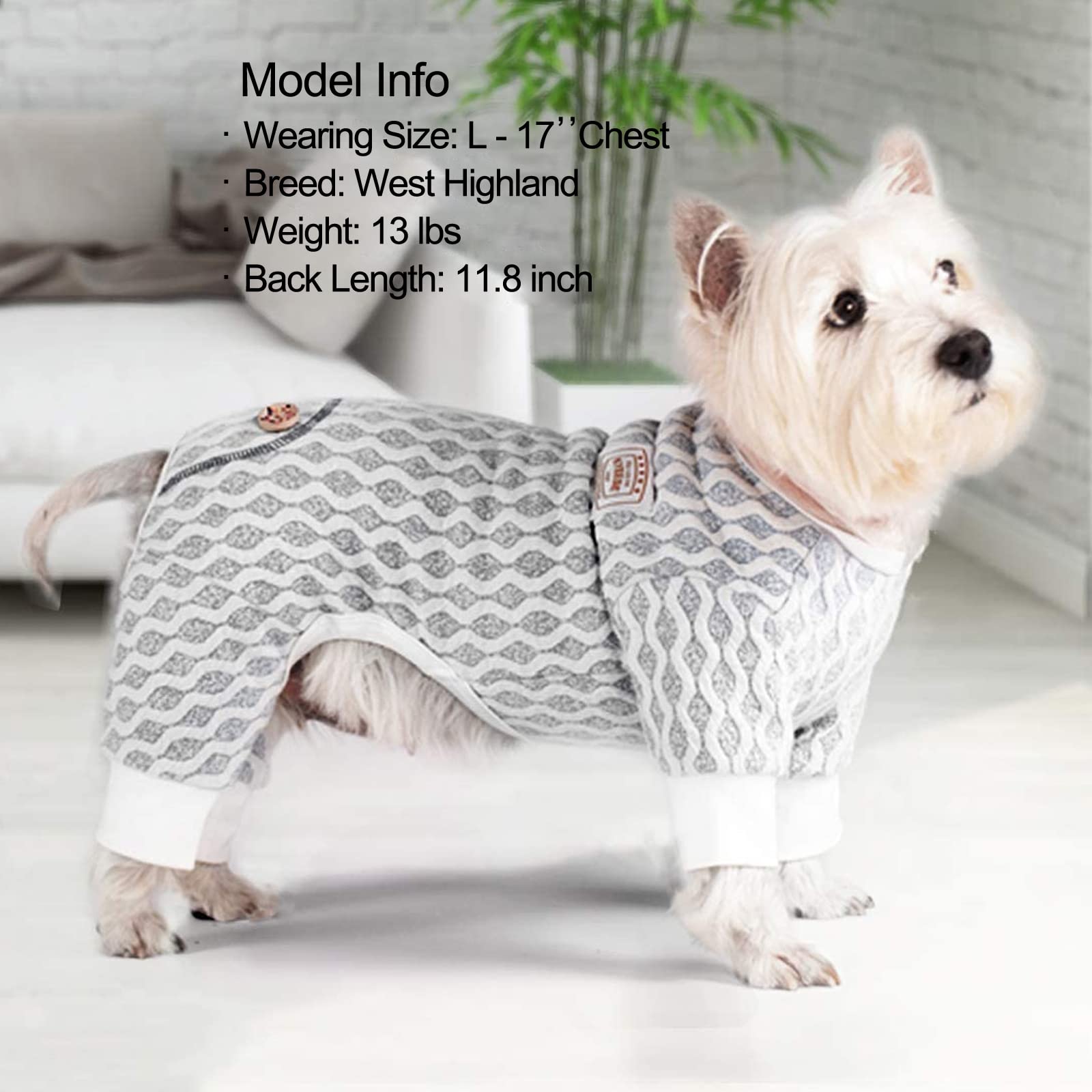 Kyeese Dogs Pajamas Large Dog Pjs Onesie Lightweight 4 Legs Jumpsuit For Fall Winter Dog Apparel