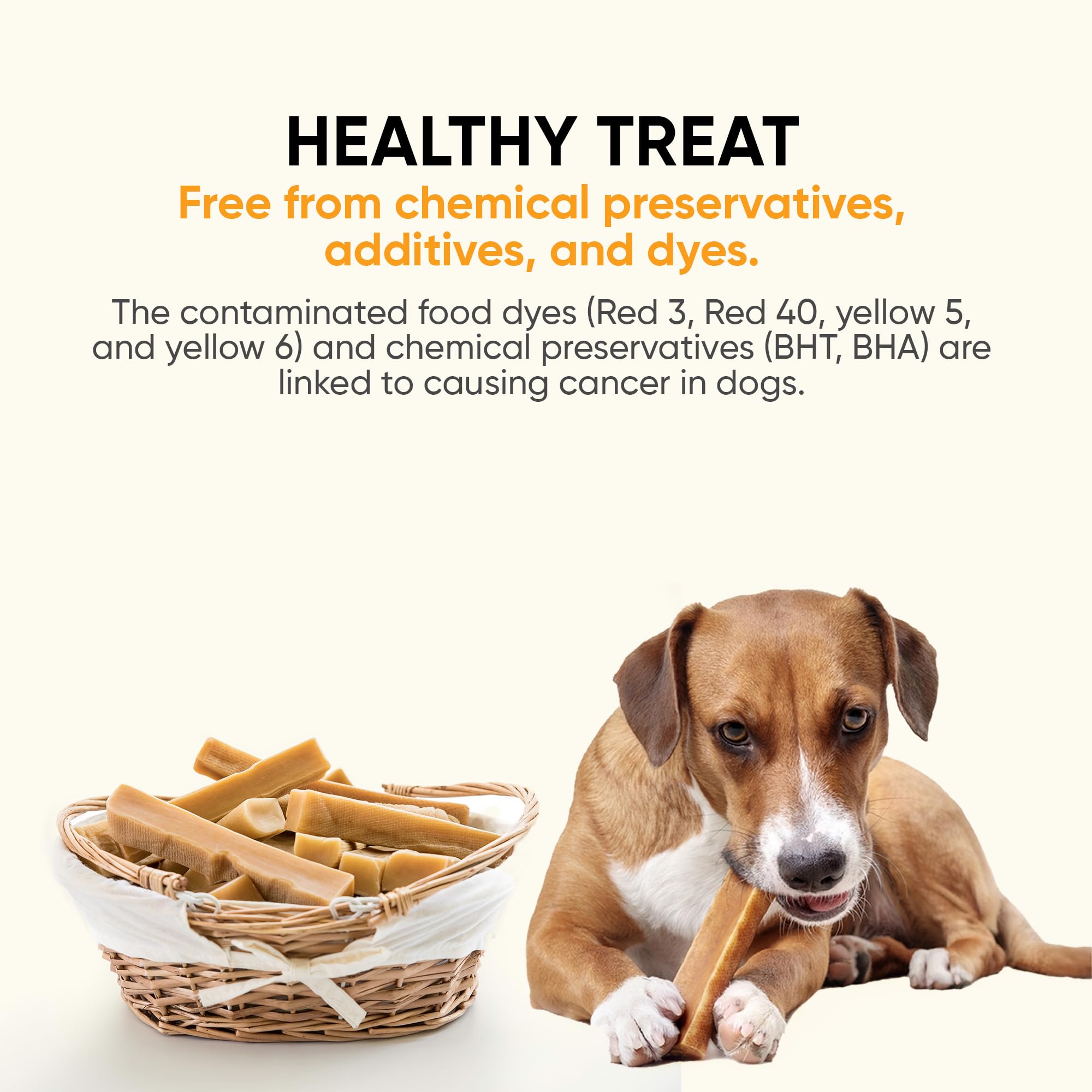 The Safe Dog Chew Company 100% Natural Cheese Chews for Medium Dogs - 15.8 oz Pack of 6, Long-Lasting, No Preservatives, Great Teeth Cleaner