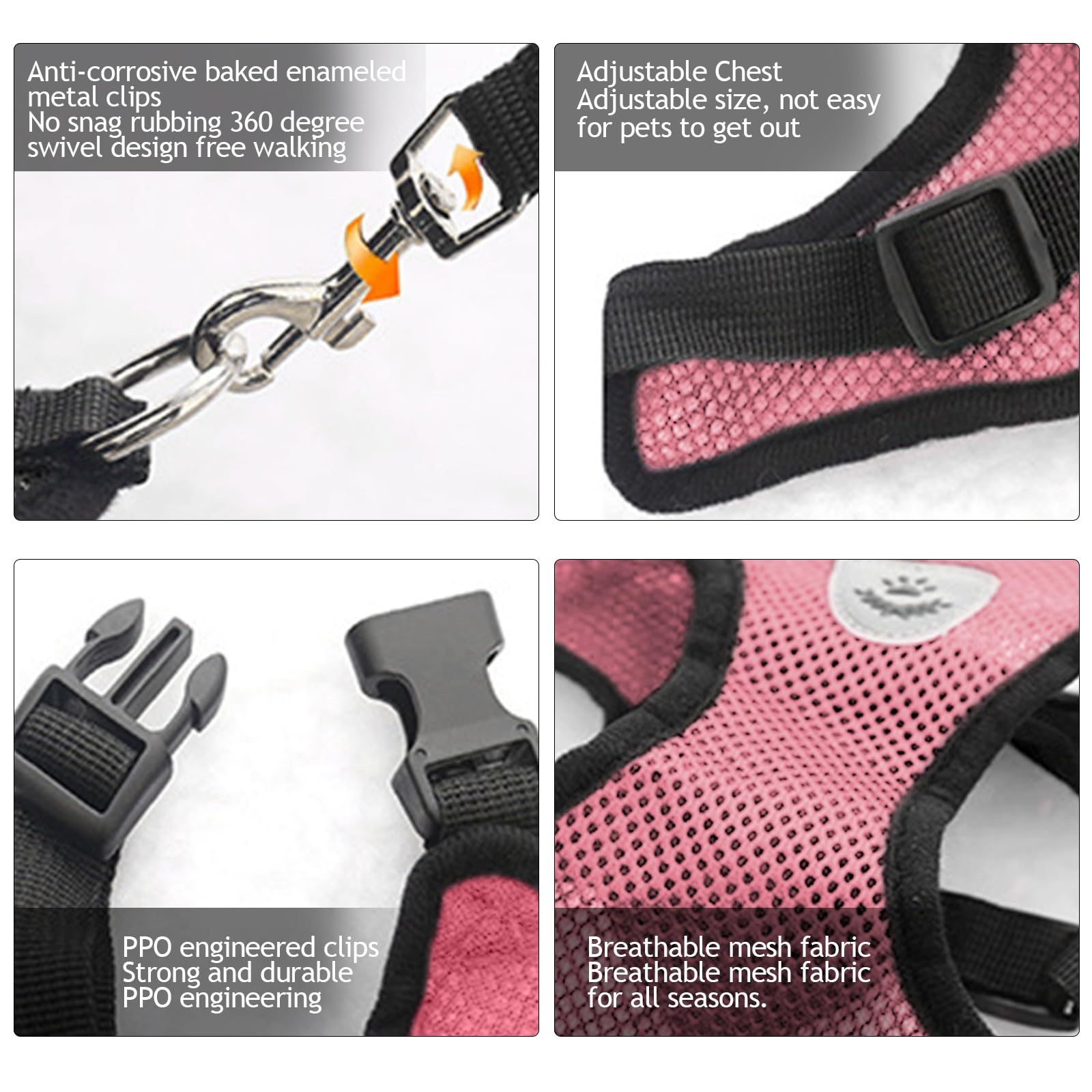Shudyear Summer Cat Chest Harness And Leash, Anti-Escape Adjustable Soft Mesh Cat Leash And Chest Harness Set For All Types Of C