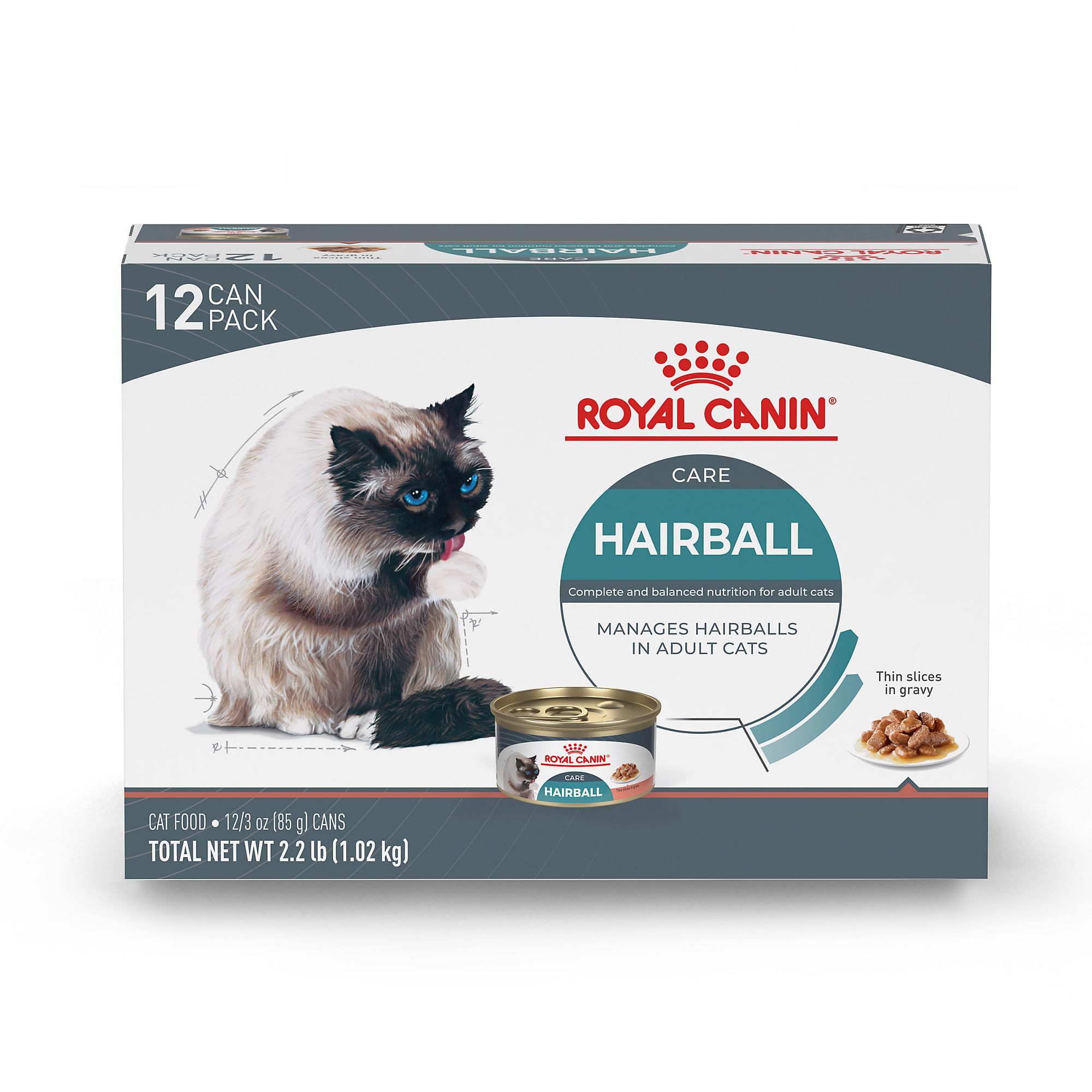 Royal Canin Hairball Care Thin Slices In Gravy Wet Cat Food, 3 oz can (12-count)