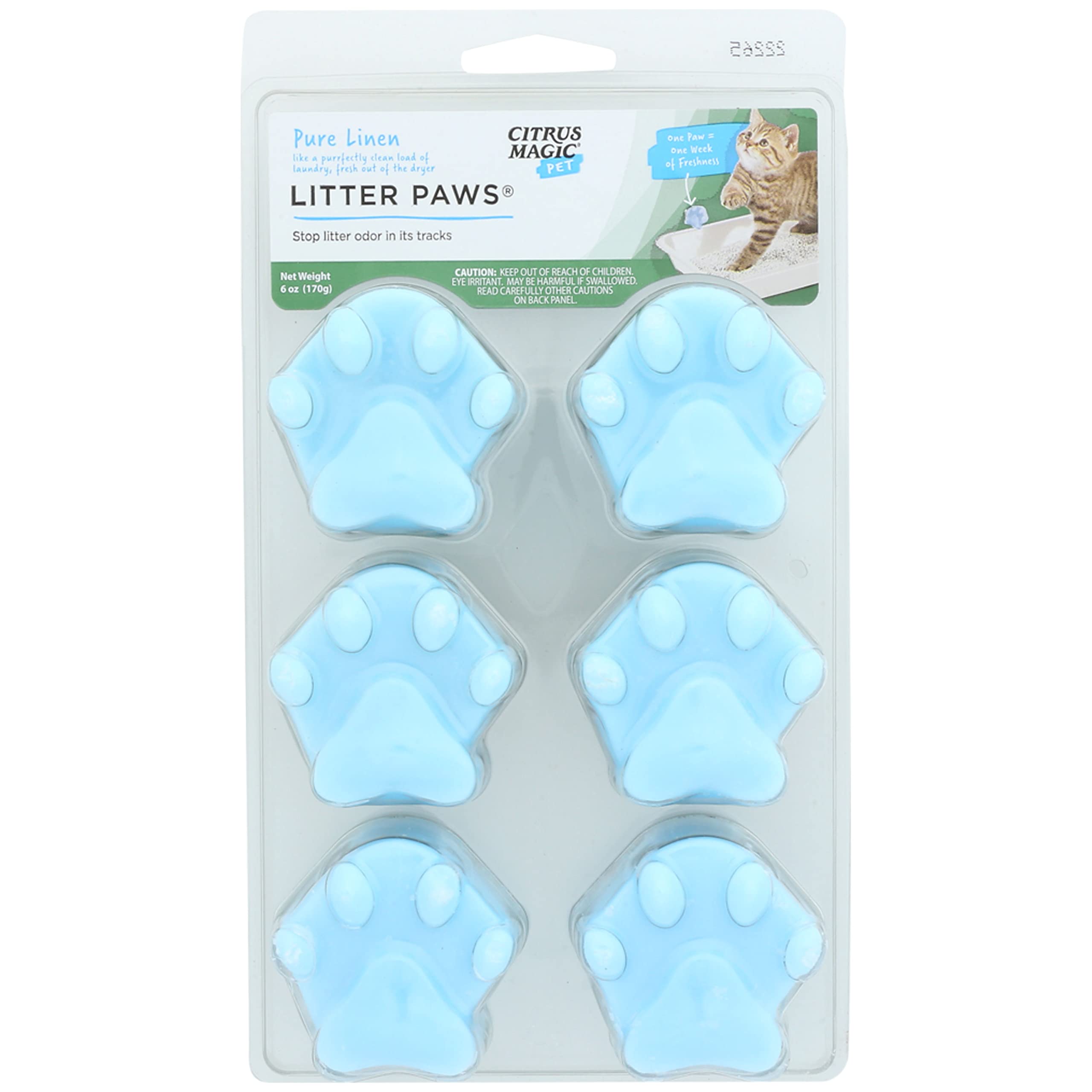 Citrus Magic Pet Odor Control 'Paws' For Litter, Fresh Linen, 6-Count, 6 Oz (Pack Of 6)