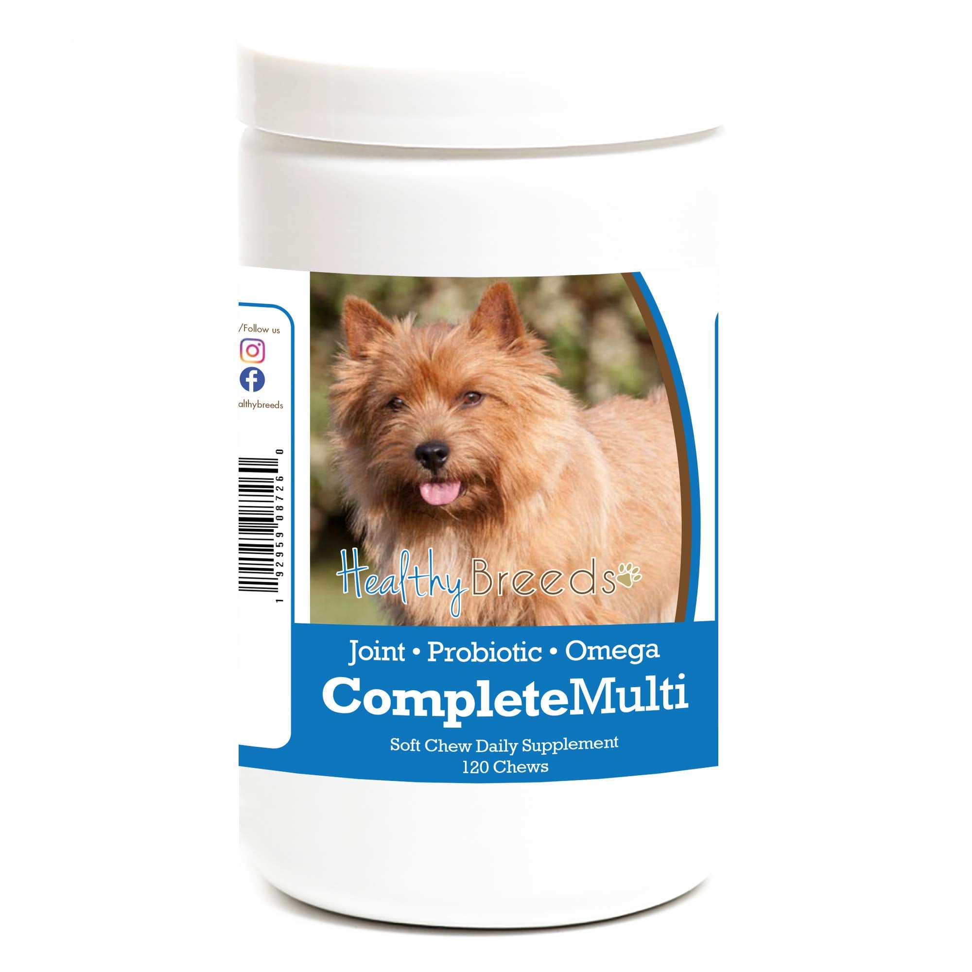 Healthy Breeds Norwich Terrier All in One Multivitamin Soft Chew 120 Count