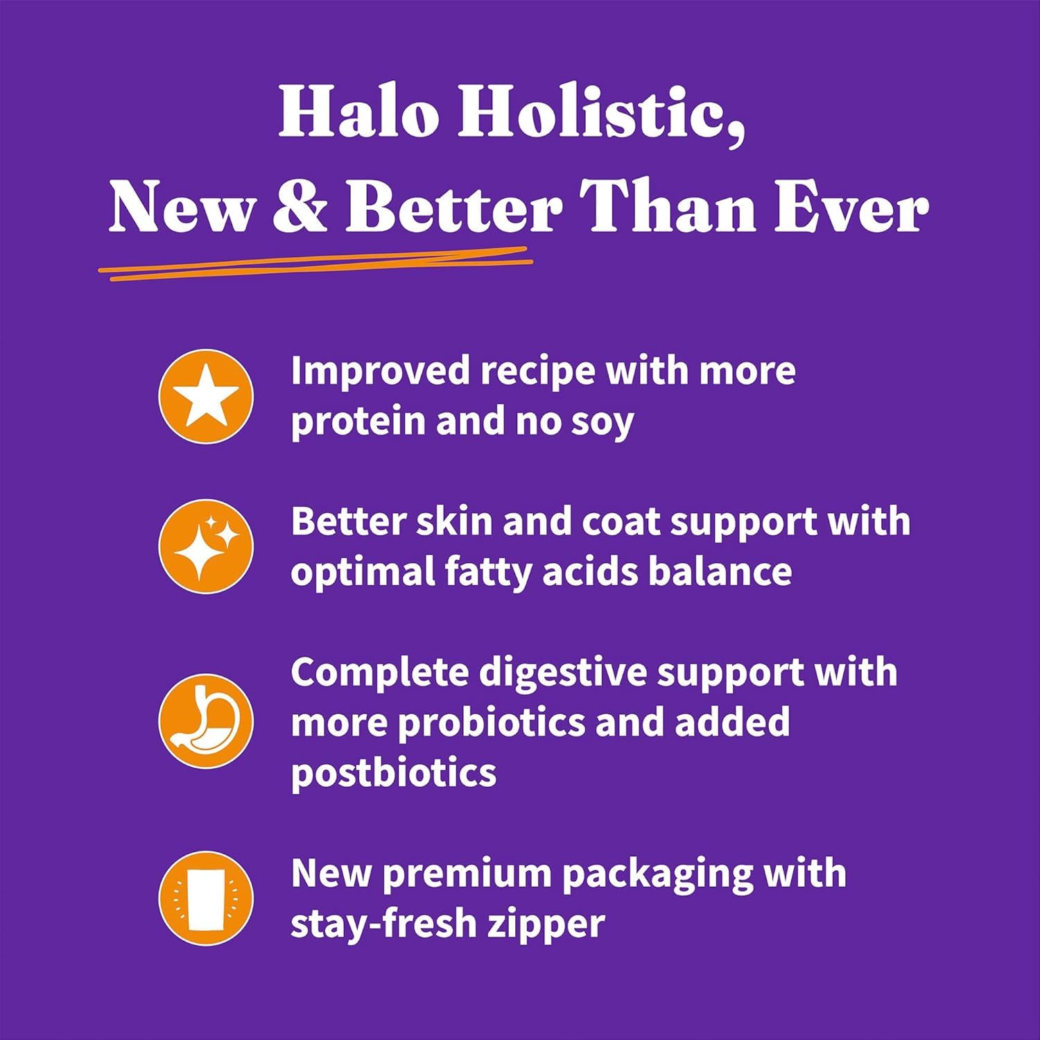 Halo Holistic Kitten Food, Cage Free Chicken Recipe, Grain Free Dry Cat Food, Complete Digestive Health, 6 lb Bag