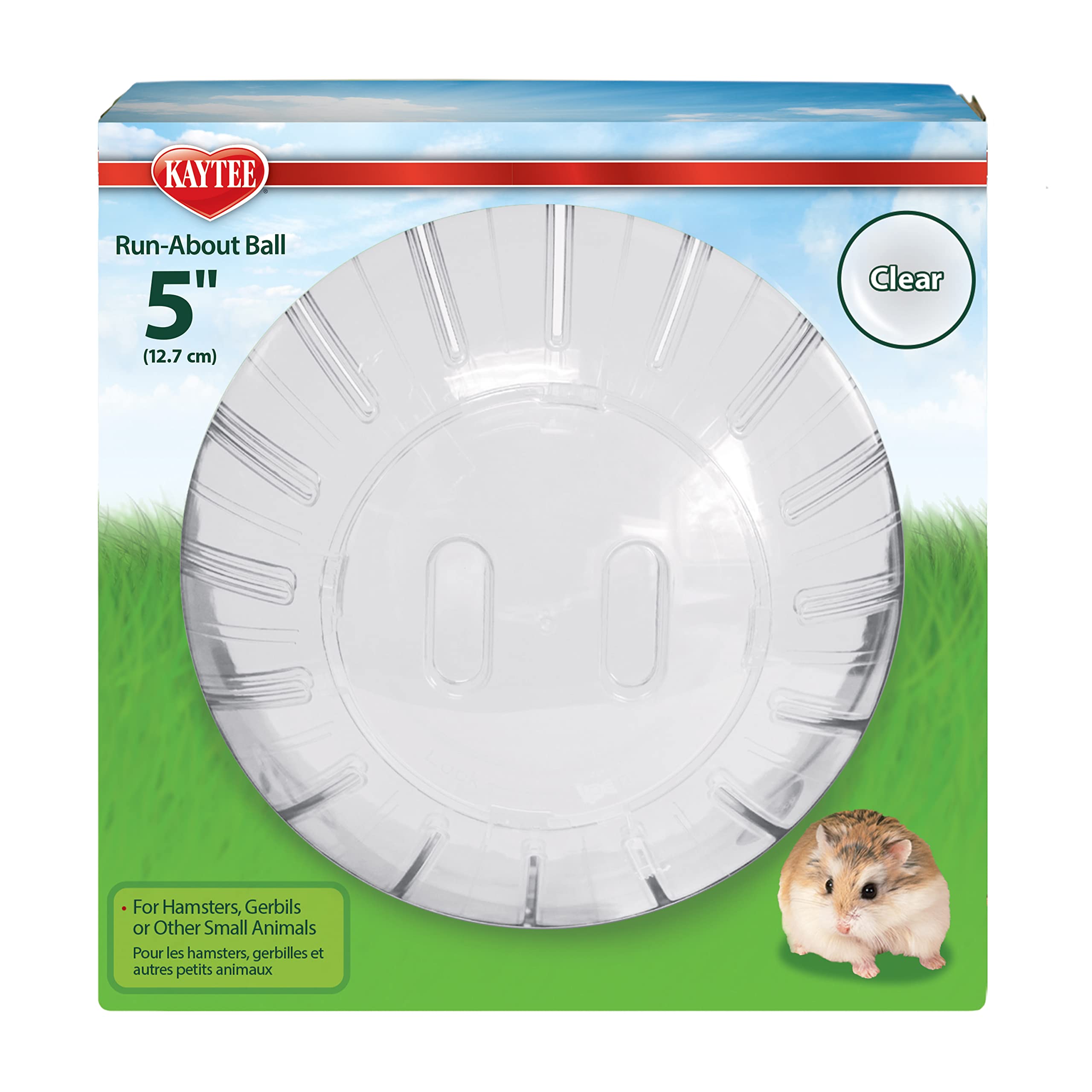 Kaytee 5" Clear Plastic Run-About Exercise Ball for Dwarf Hamsters & Mice - Model 100079348
