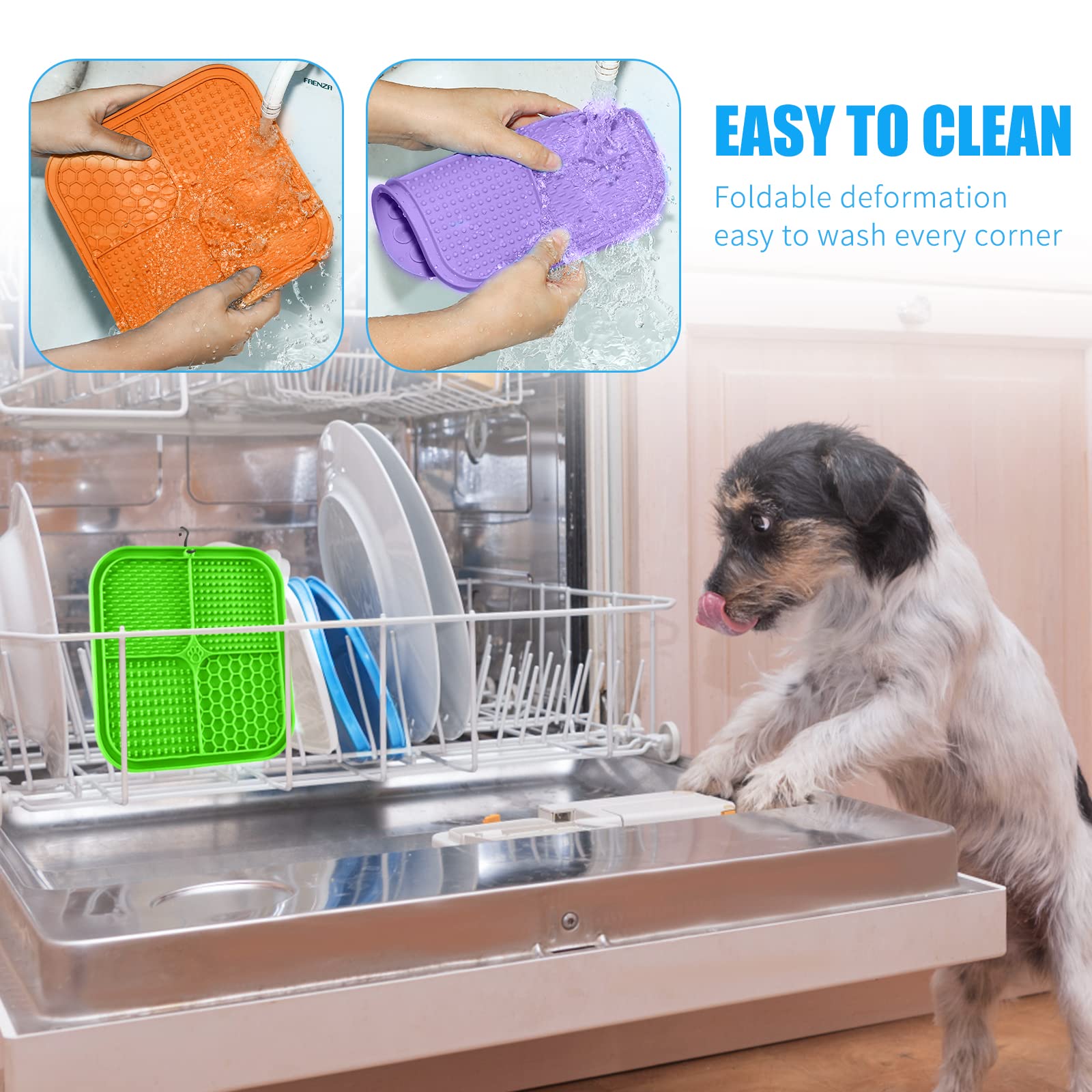 Dog Licking Mat Slow Feeder for Dogs, Premium Lick Pad with Suction Cups for Dog Anxiety Relief, Slow Feeder Dog Bowls, Bathing,