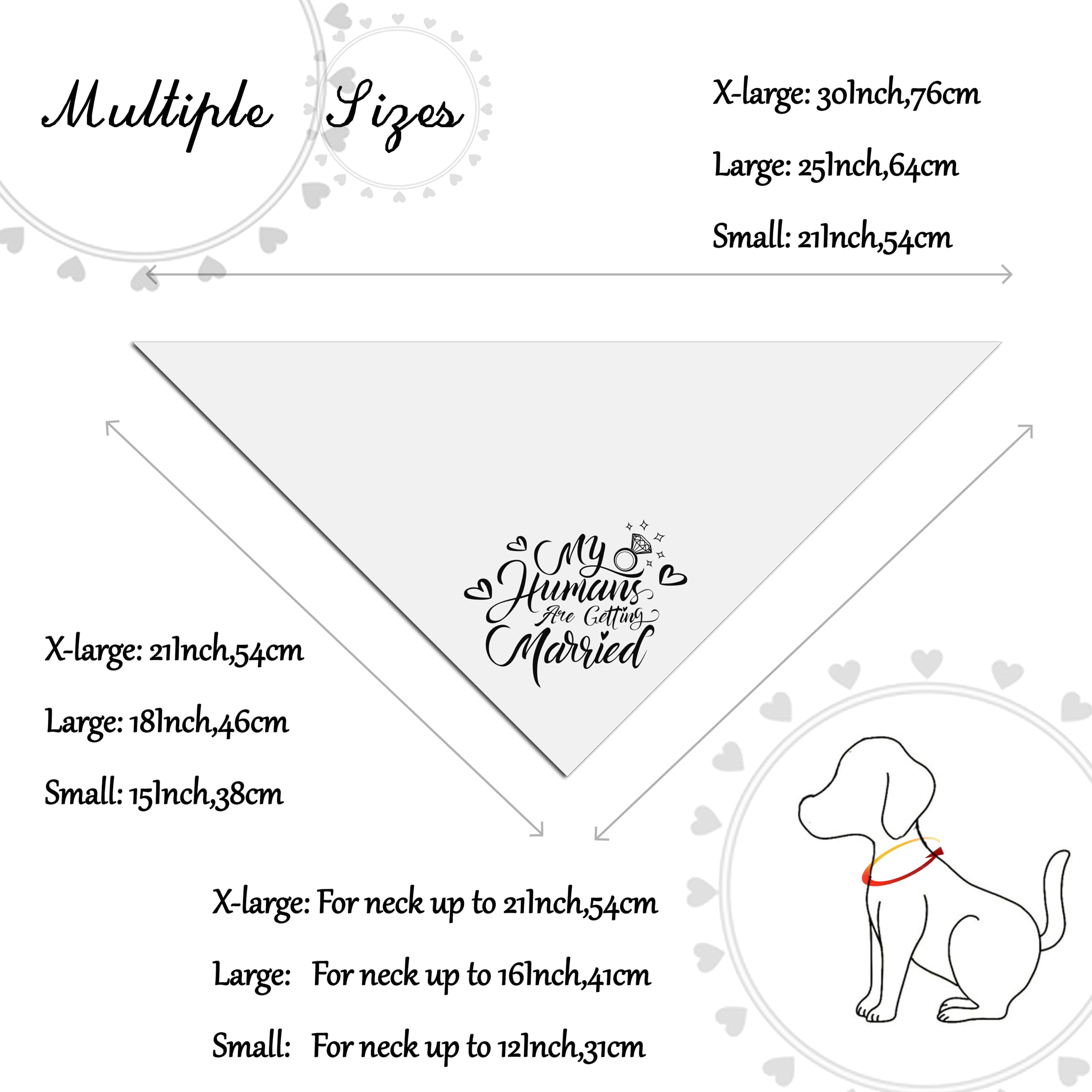 Raisingwell Engagement Gift For Couples Dog Bandana, My Humans Are Getting Married Dog Bandanas,Wedding Party Triangle Scarf For