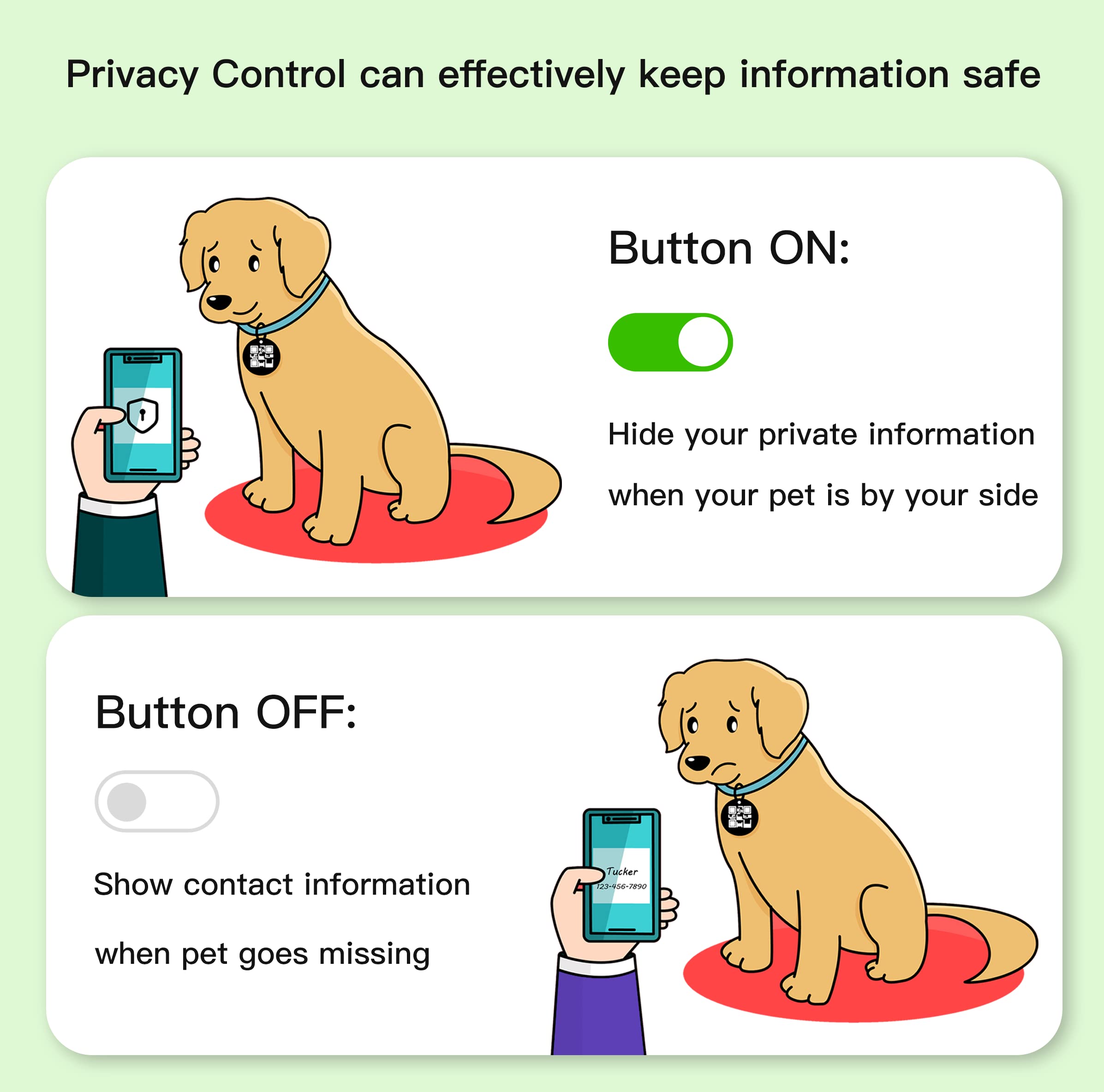 Whoseid Qr Code Dog Tag, Qr Code Pet Id Tag, Dog Id Tag, Waterproof Lightweight Silent Cat Tag, Modifiable Free Pet Online Profile, Scan Qr Code Send Instant Pet Location Alert Email (Esa, Green)
