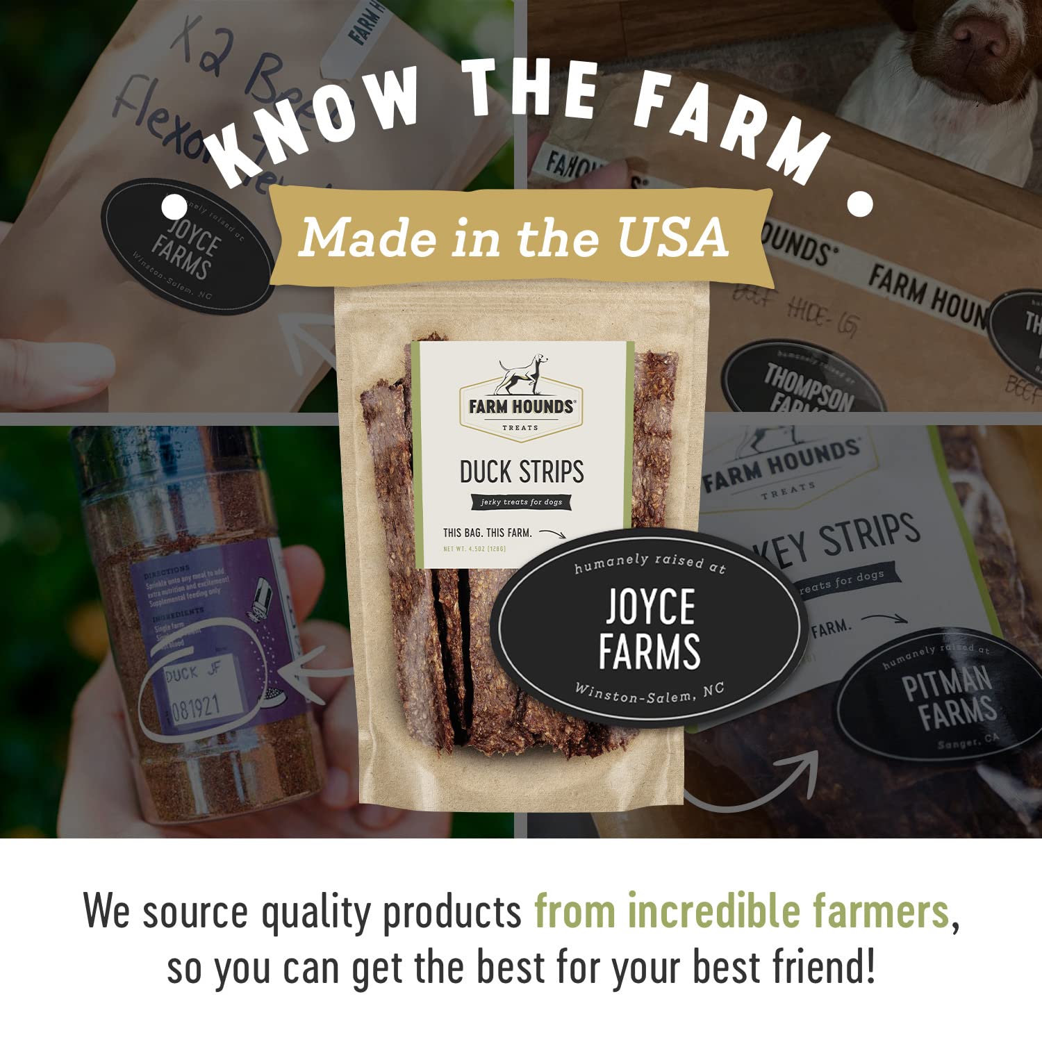Farm Hounds - Duck Strips - Premium Natural Jerky for Dogs - Made from 100% Humanely Raised Duck - Break-to-Size - Great for Tra