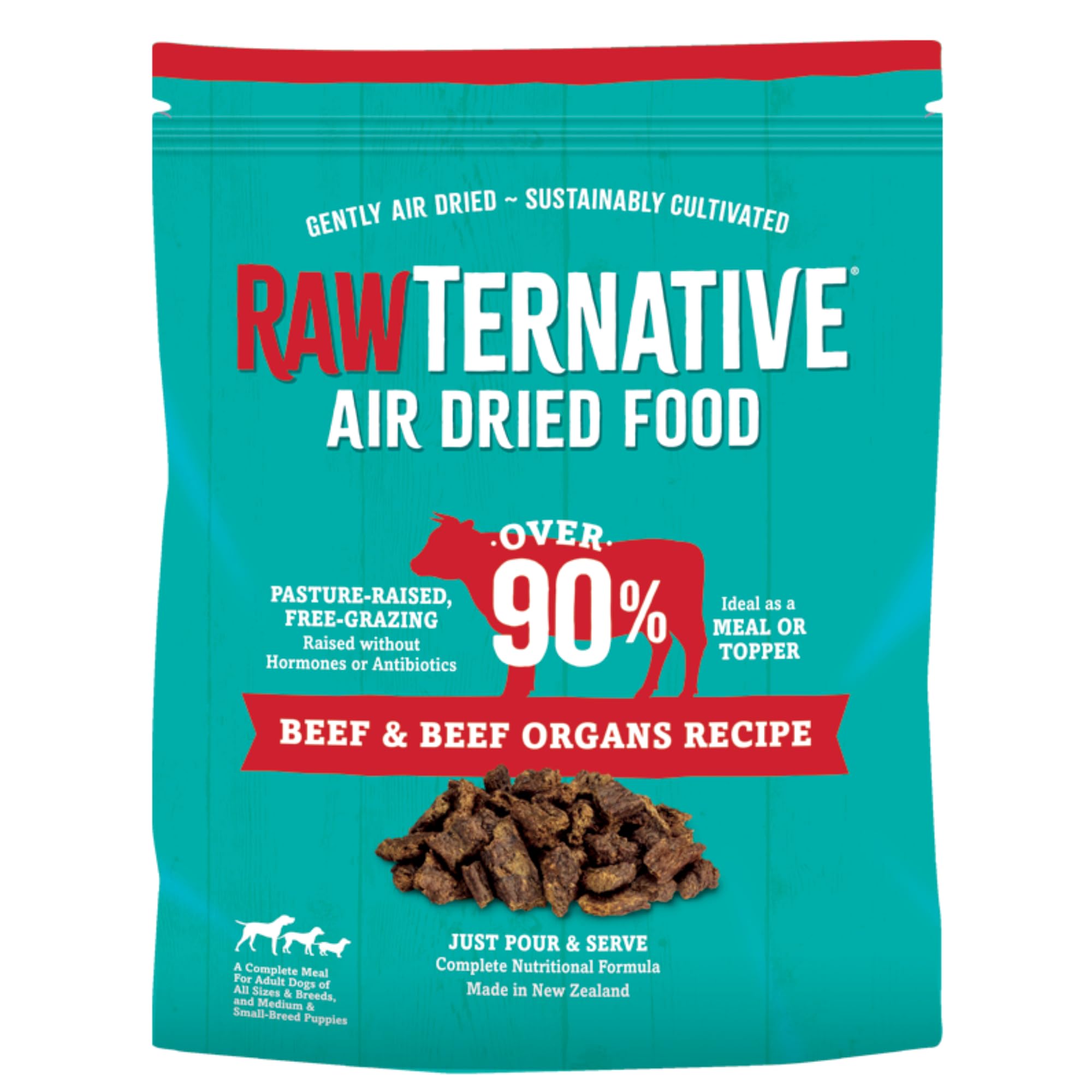 Grandma Maes Country Naturals RawTernative Air Dried Dog Food. (1LB Beef & Beef Organs)