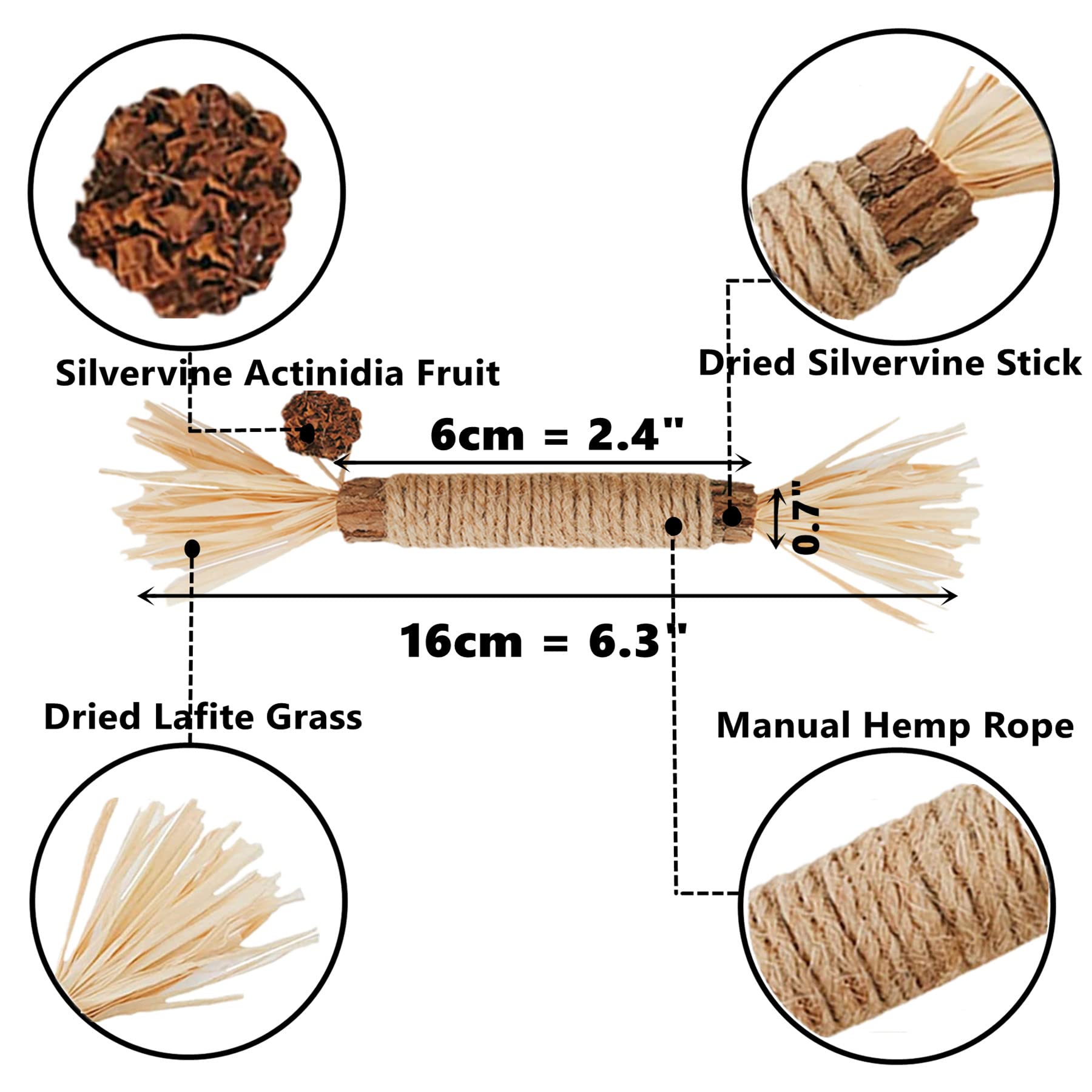 GREMBEB Cat Toys - 4 Pack Silvervine Chew Sticks for Dental Care & Interactive Play - Natural Wood for Cats, Kittens, Hamsters, and Rabbits