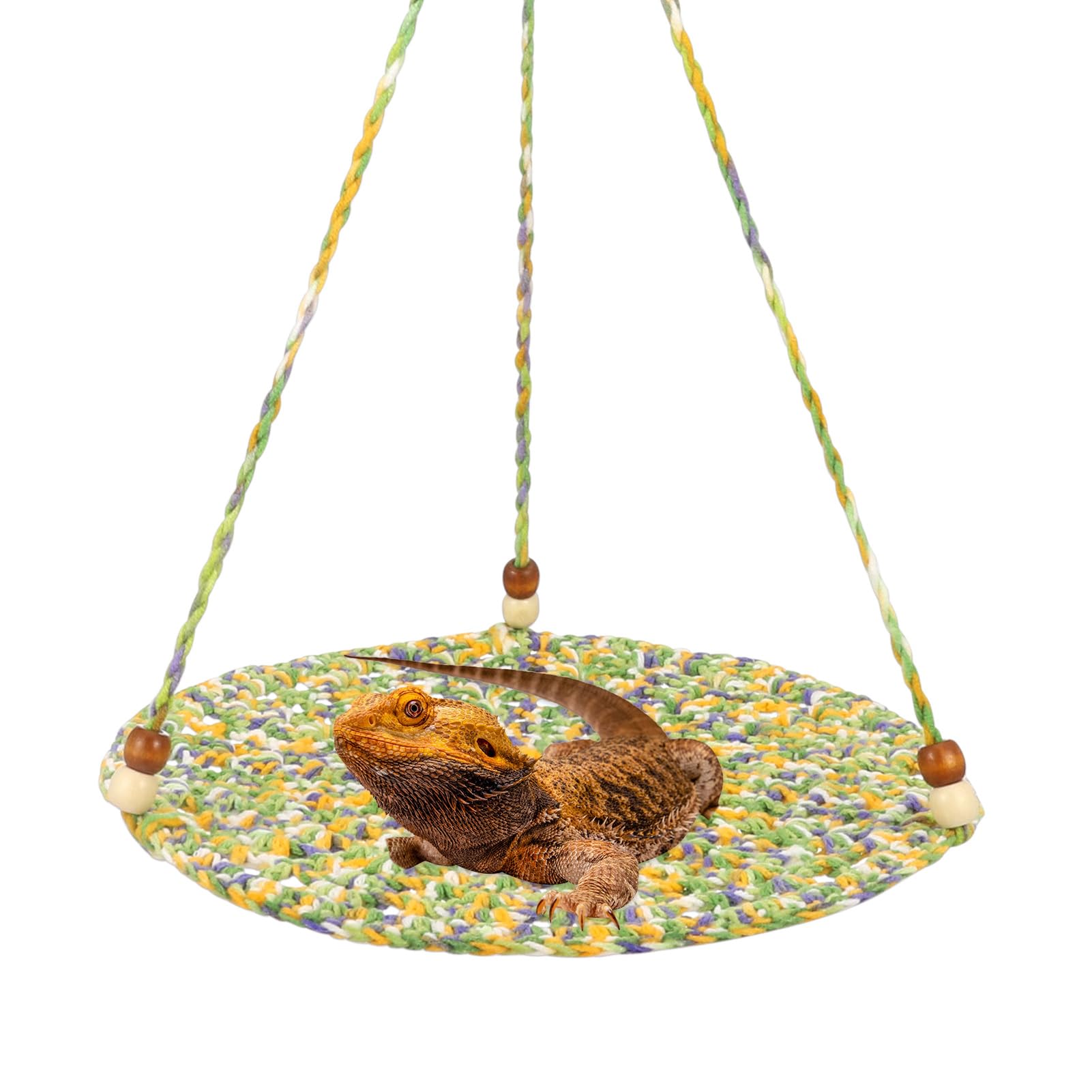 Jspupifip Bearded Dragon Bed,Bearded Dragon Hammock Large Accessories For Habitat Reptile Hammock Round Lizard Cage Gecko Tank A