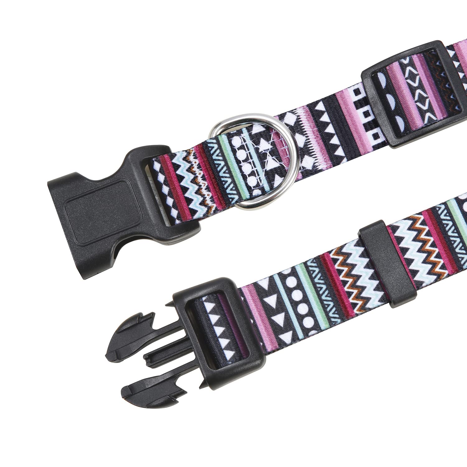 Mihqy Dog Collar With Bohemia Floral Tribal Geometric Patterns - Soft Ethnic Style Collar Adjustable For Small Medium Large Dogs(Bohemian Purple,S)