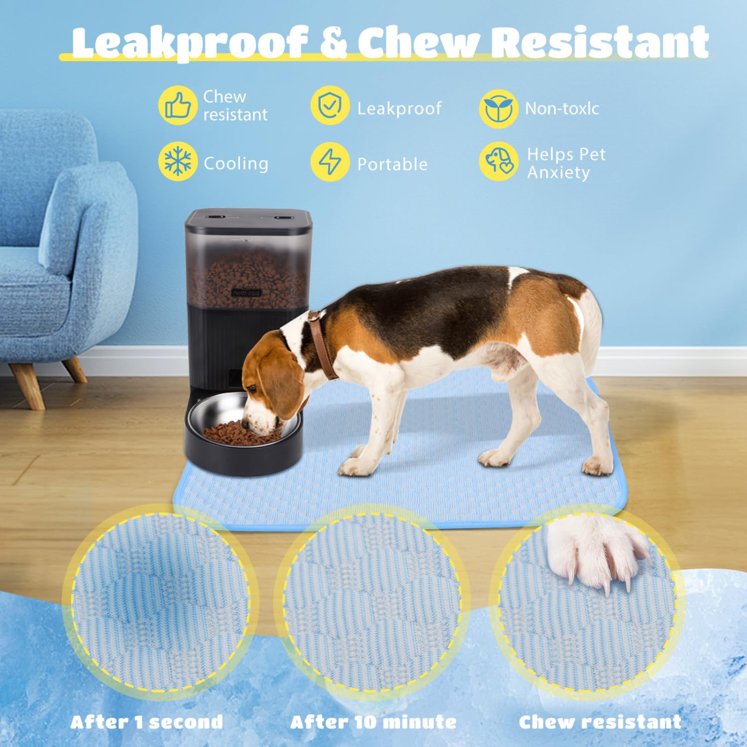 Nobleza Dog Cooling Pad, Durable Dog Chill Bed Leakproof Pet Cooling Mat Scratch-Resistant Design For Medium Dogs Cats Puppy In