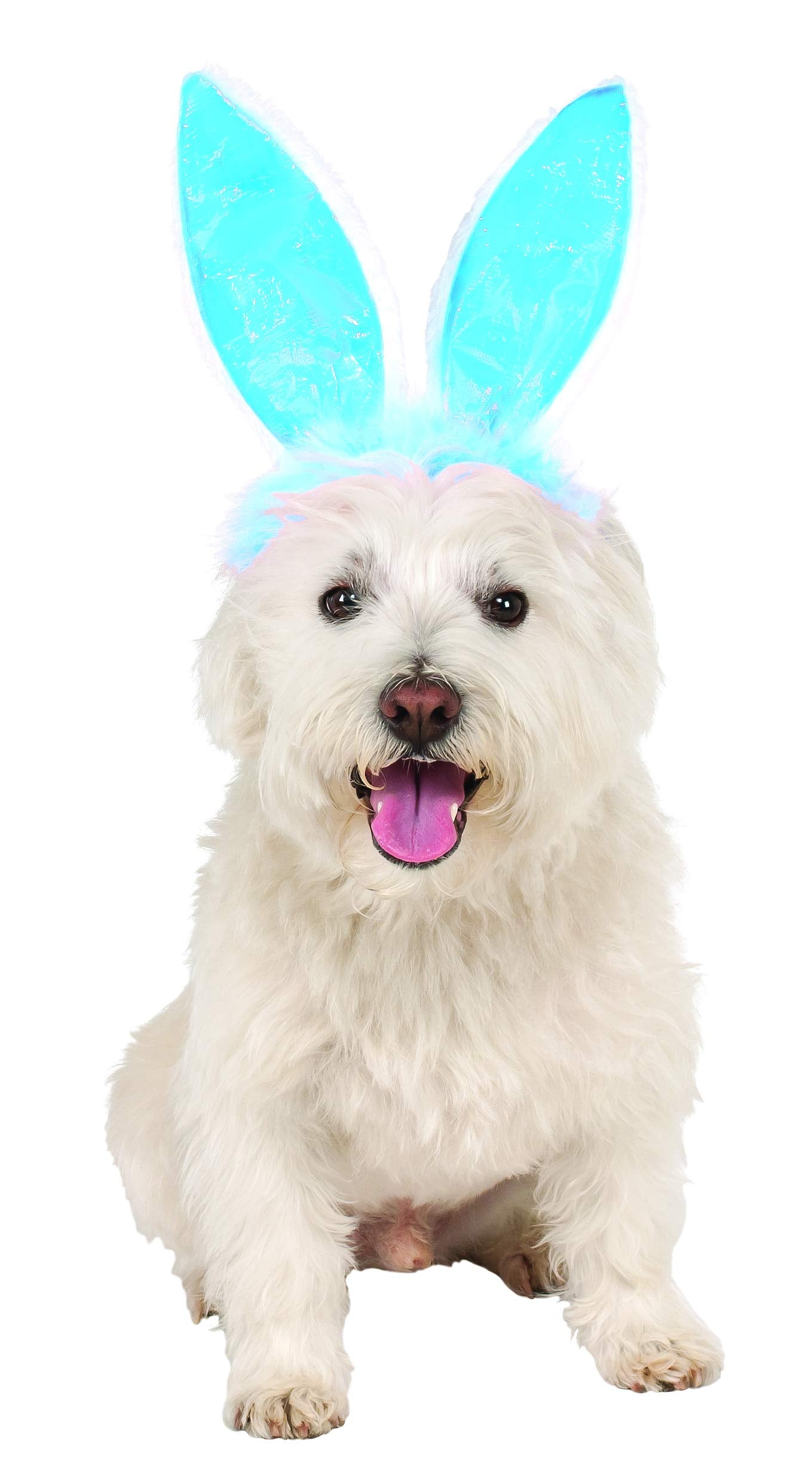 Rubie's Crinkle Blue Bunny Ears Pet Headband, Small/Medium