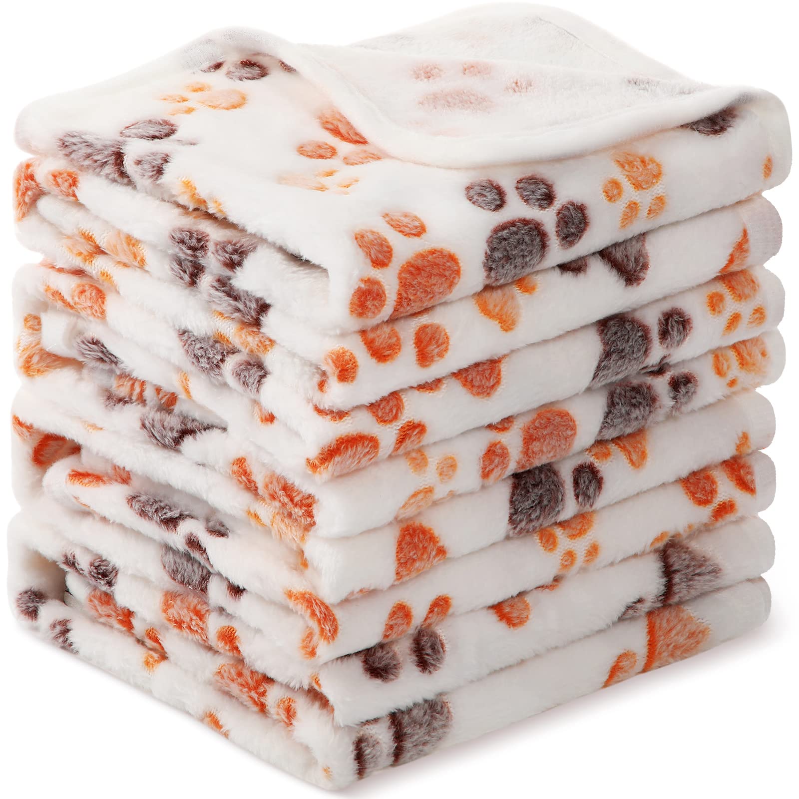 4 Pcs Pet Blanket Dog Puppy Blanket Paw Print Fleece Blanket For Small Medium Pet Dog Cat Warm Soft Sleep Mat Guinea Pig Cage Li