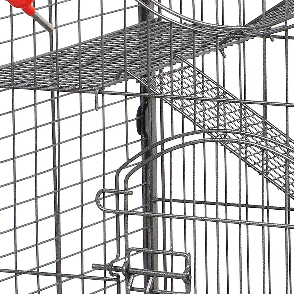 Costoffs 4-Tier Large Ferret Cage Rat Cage Small Animals Hutch W/Rolling Stand & Pet Bowl & Water Bottle For Chinchilla Rabbit Squirrels