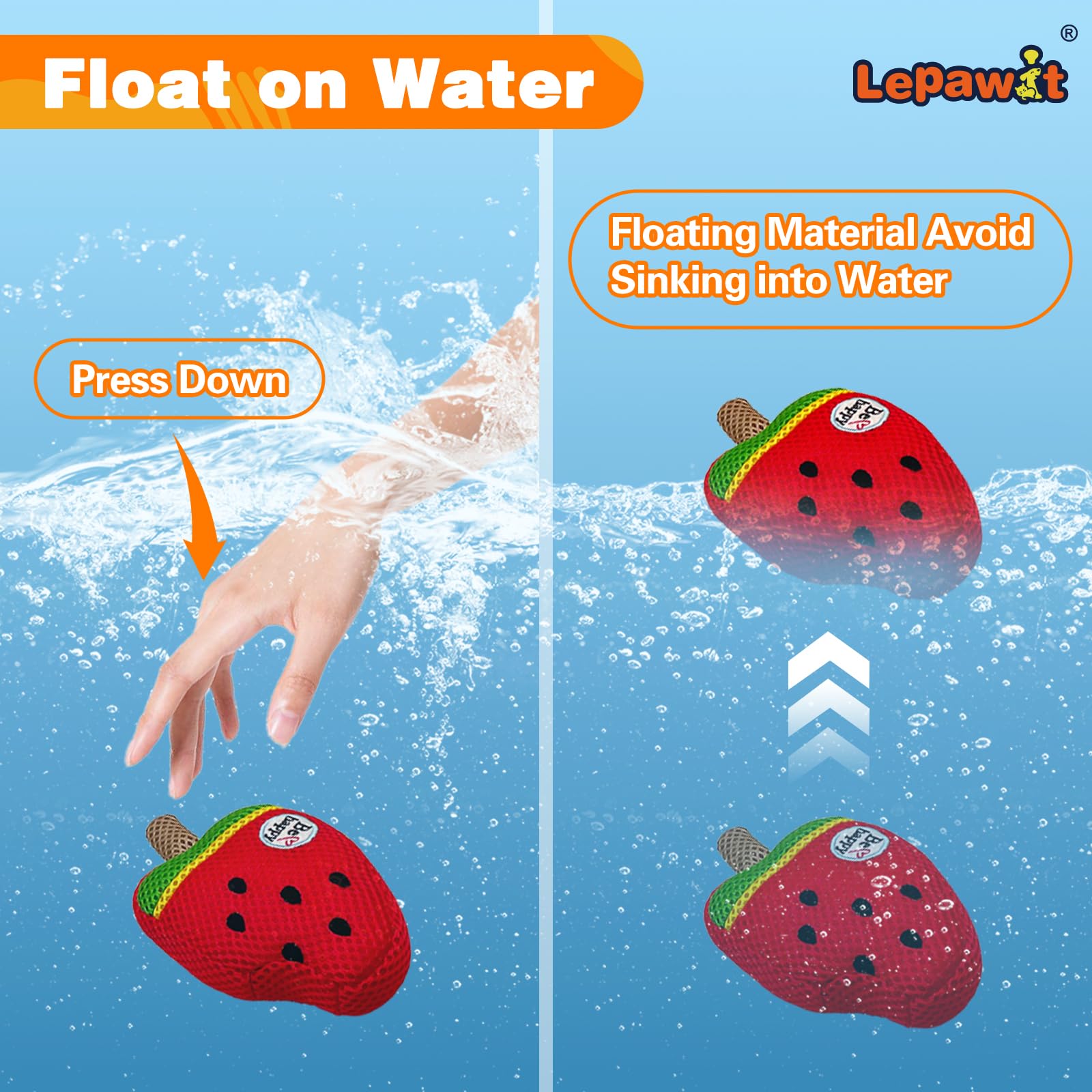 Lepawit Squeaky Dog Toys, Floating Dog Toys With Mesh For Cleaning Teeth, Watermelon Ice Cream Dog Gifts For Small And Medium Do