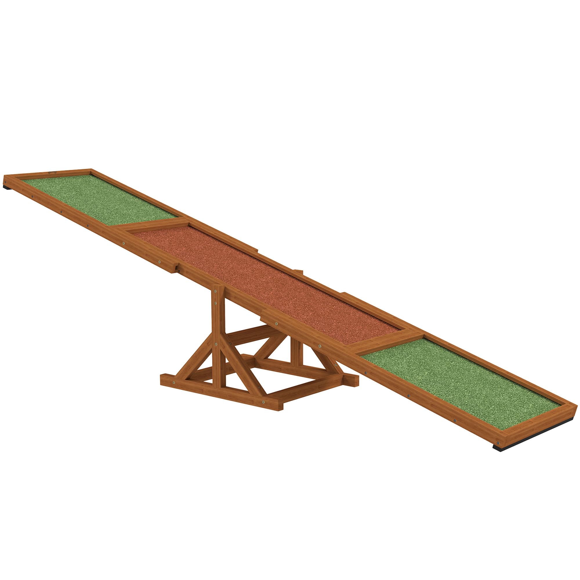 Pawhut Wooden Dog Agility Seesaw For Training And Exercise, Platform Equipment Run Game Toy, Weather Resistant Pet Supplies, 83'