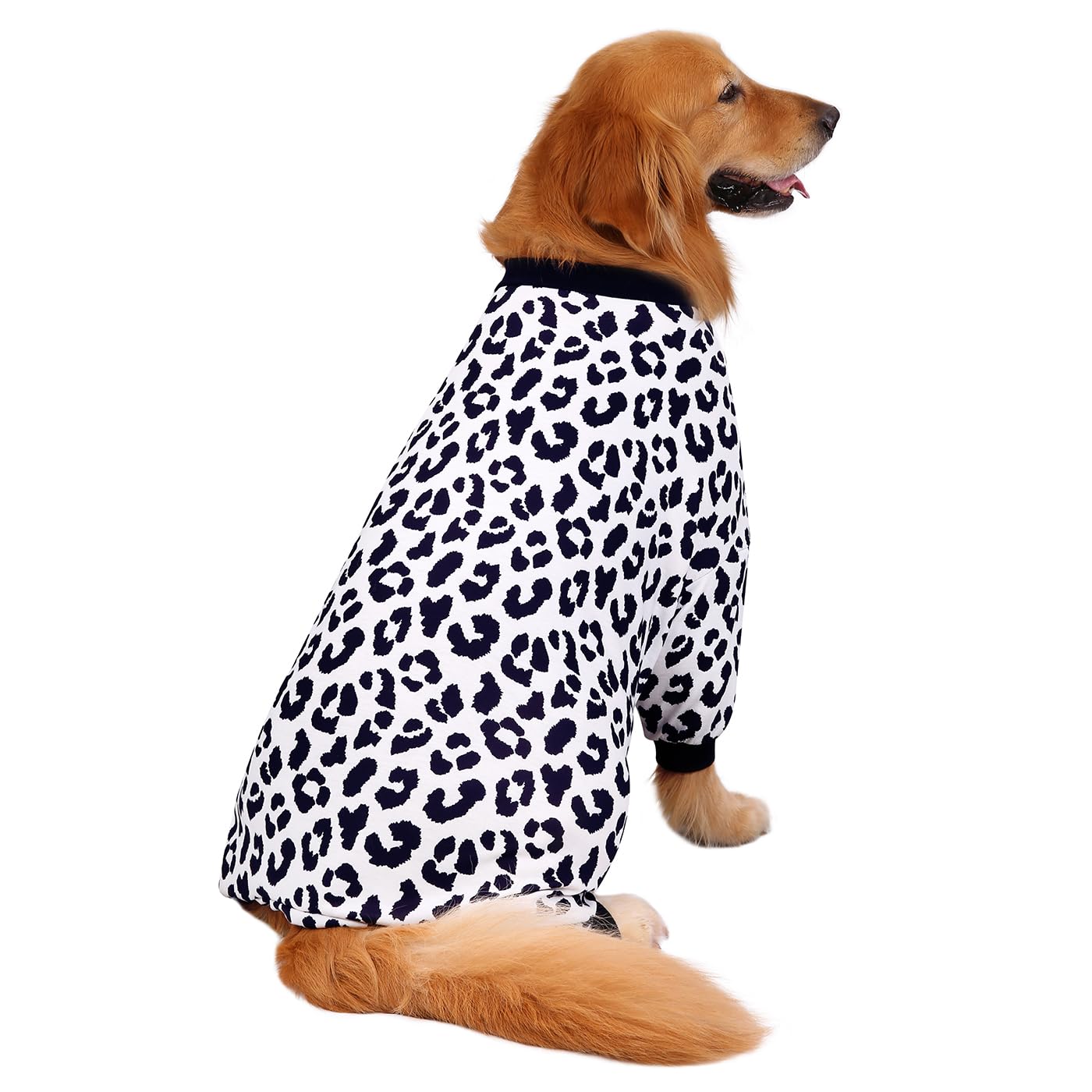Hde Dog Pajamas One Piece Jumpsuit Lightweight Dog Pjs Shirt For M-3Xl Dogs Snow Leopard - 2Xl