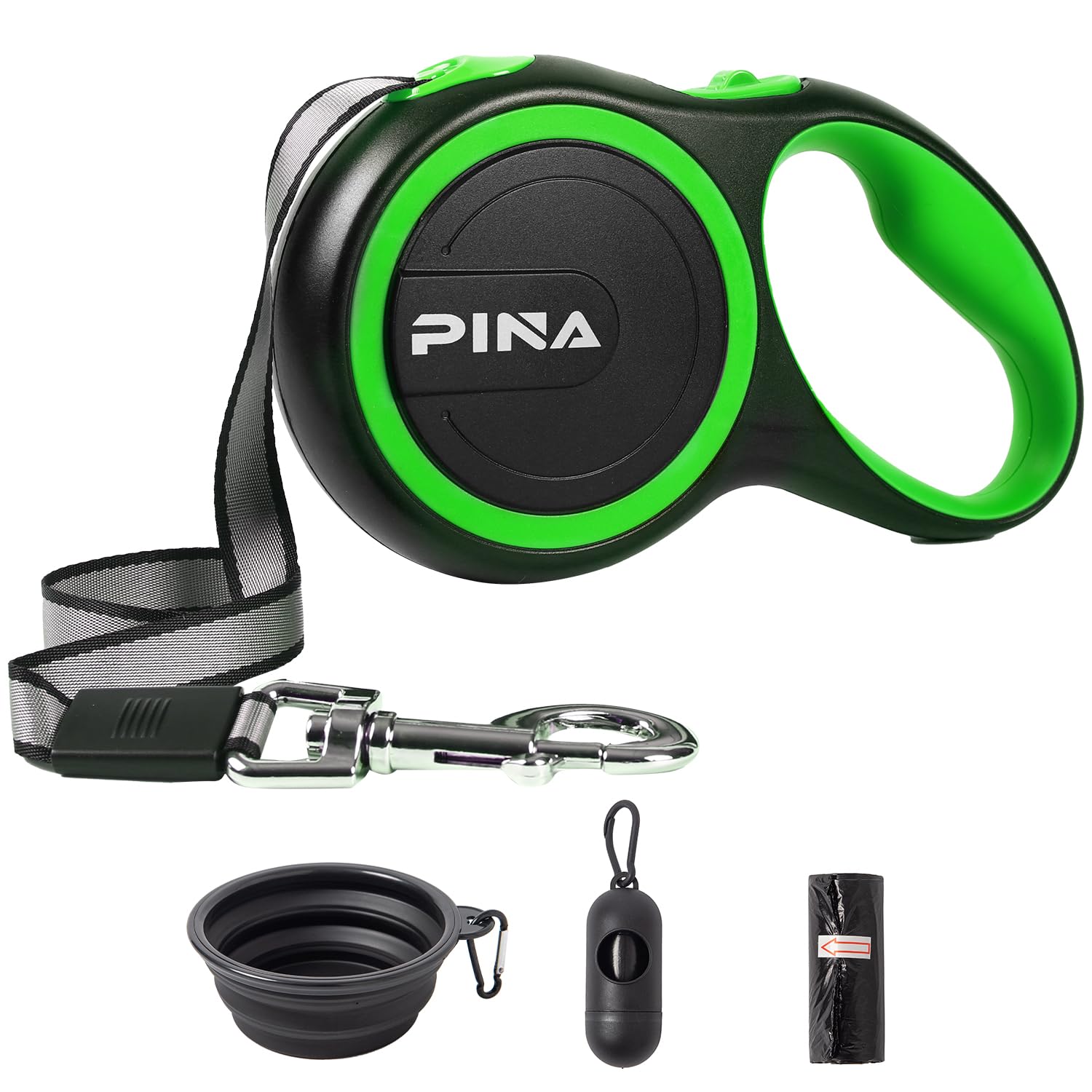 Pina Retractable Dog Leash, 26Ft Dog Leash For Small Medium Large Dogs Up To 110Lbs, 360 Tangle-Free Strong Reflective Nylon Tap