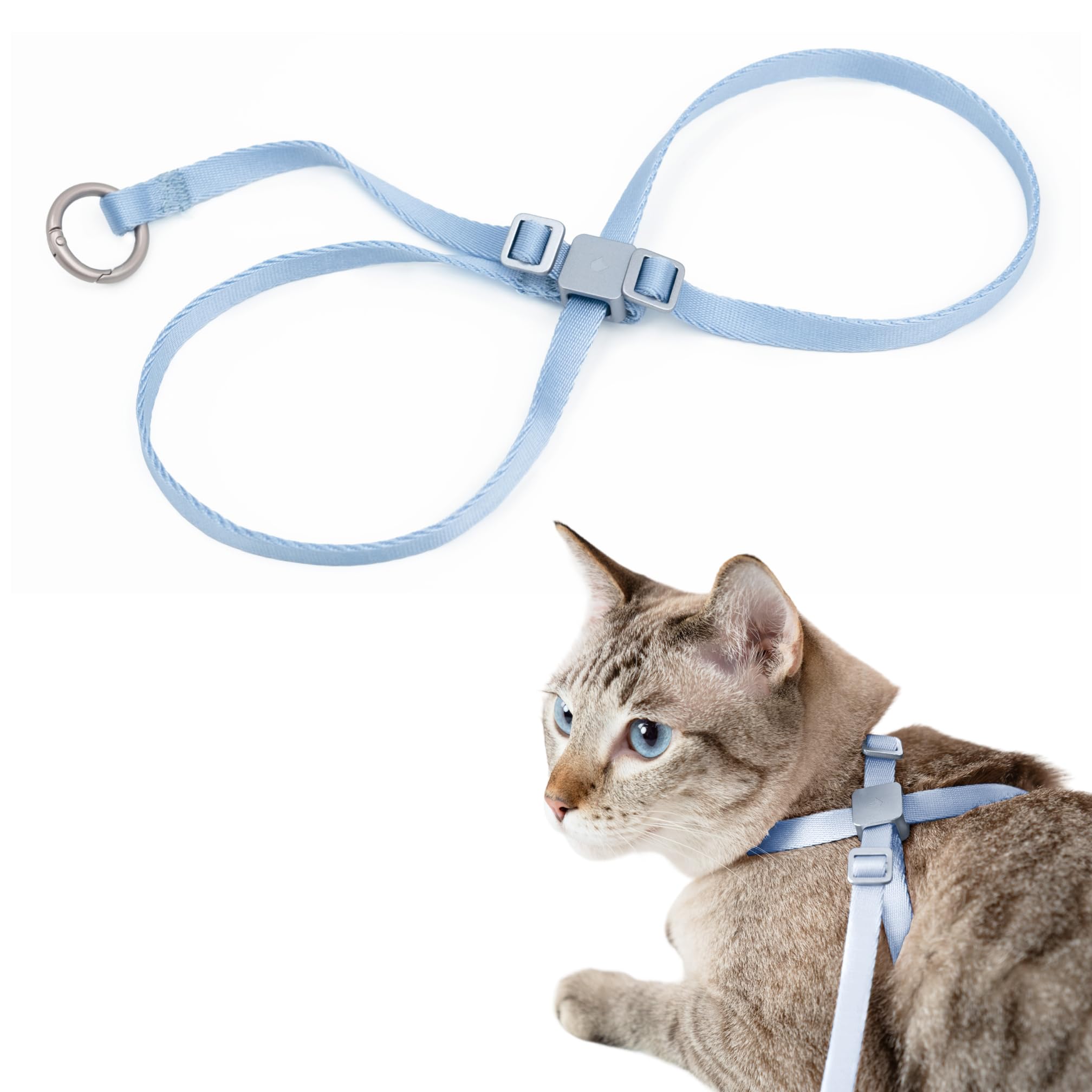 Buddyarmor Cat Harness Escape-Proof Anti-Choking Adjustable Nylon Harness Lightweight With Anodized Aluminum Buckle, Ideal For C