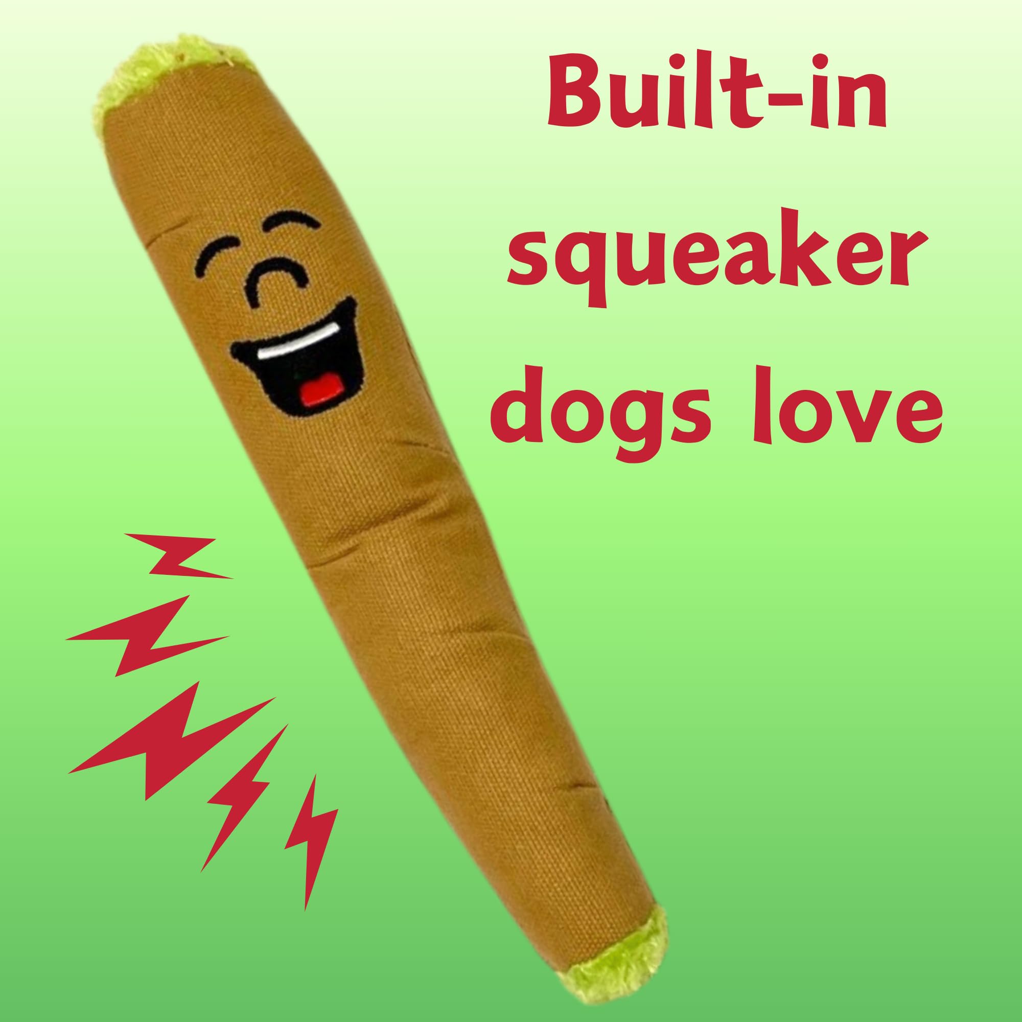 My Name Is B, Cute Stuffed Parody Blunt Dog Toy, Funny Squeaky Weed Toy, Cool Plush Novelty 420 Gift For Pets & Their Owners, Sized For Puppies & Small, Medium & Large Breeds, For Fetch & A Photo Prop