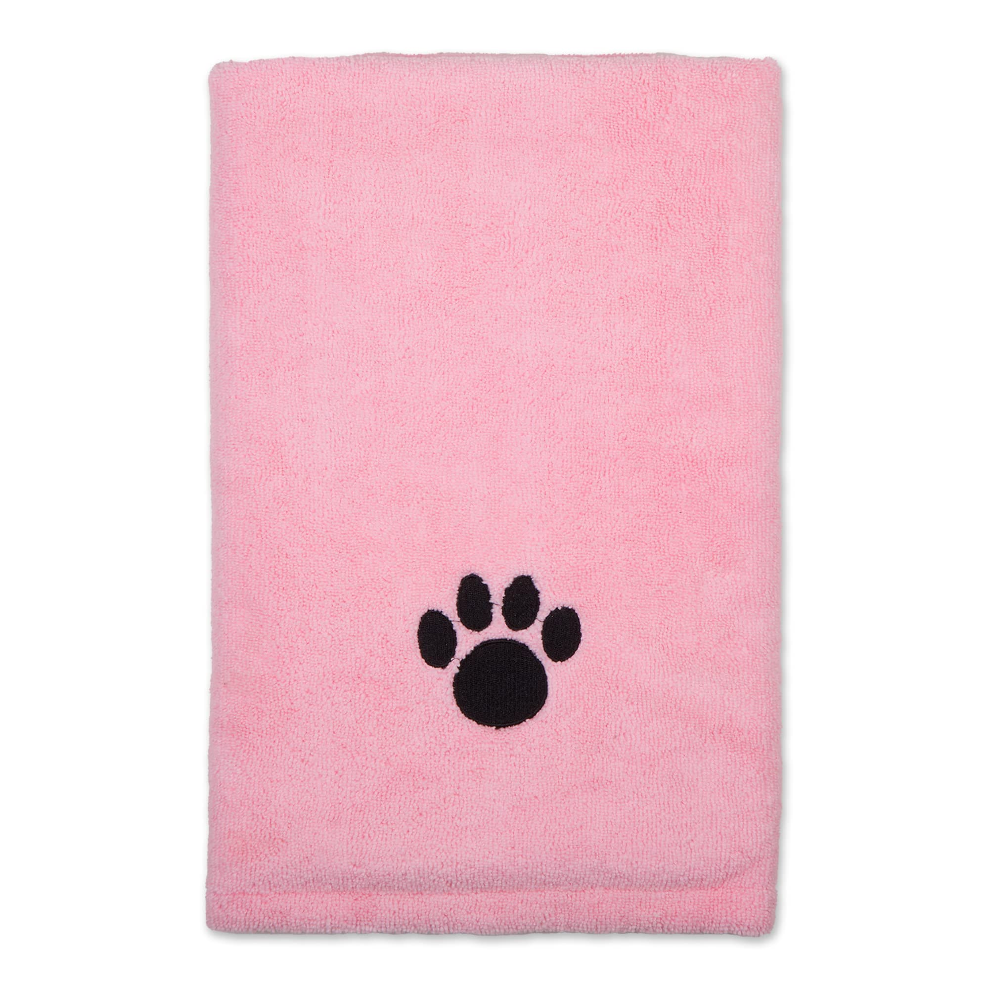 Bone Dry Pet Grooming Microfiber Towel, Embroidered Collection, X-Large,41x23.5, Pink