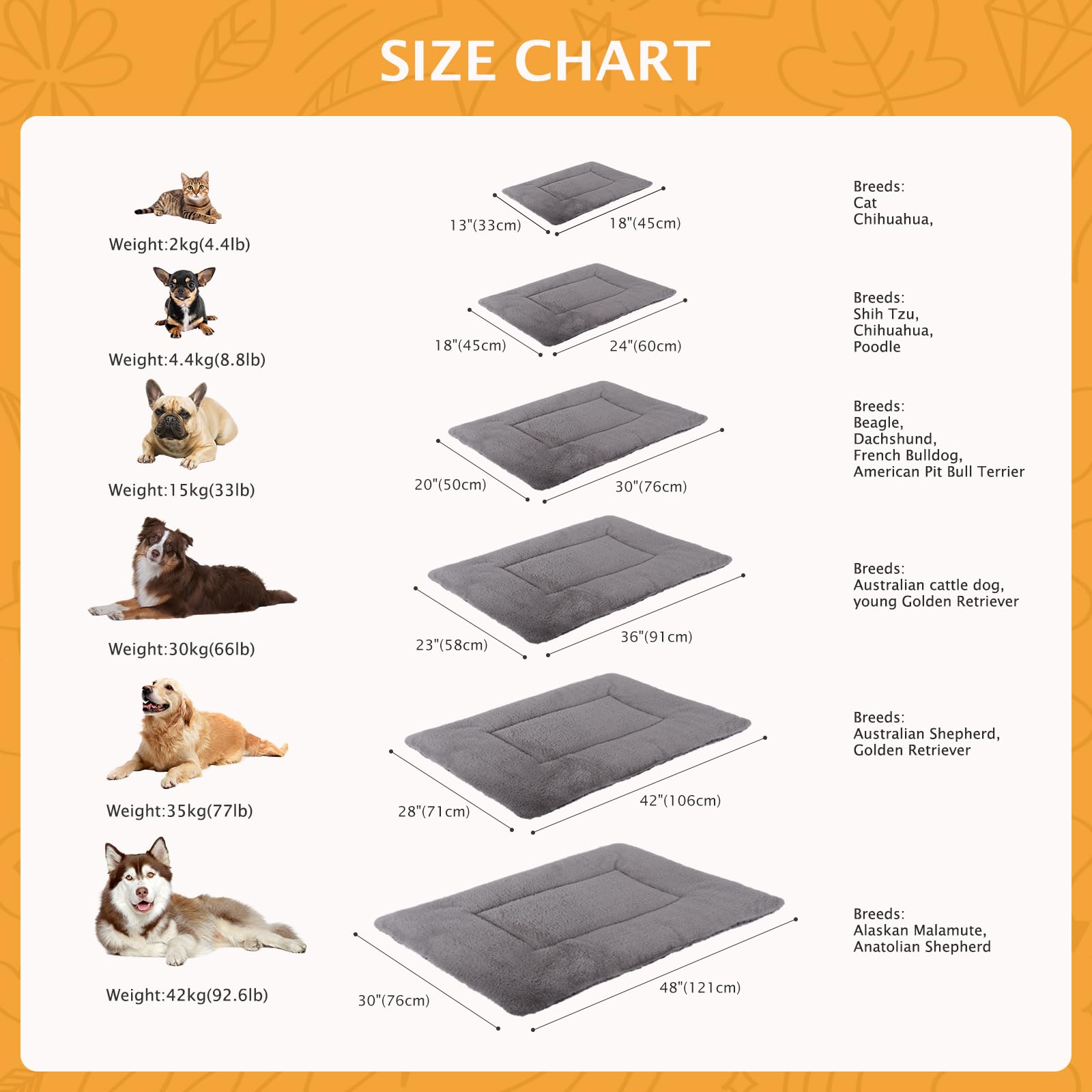 Vetasac Reversible Dog Bed Mat With Plush And Corn Velvet,Soft Warm Pet Cushion, Dual Purpose Washable Sleeping Mattress Bed For Small Medium Large Dog And Cat Xb004 (42'X28', Light Grey)