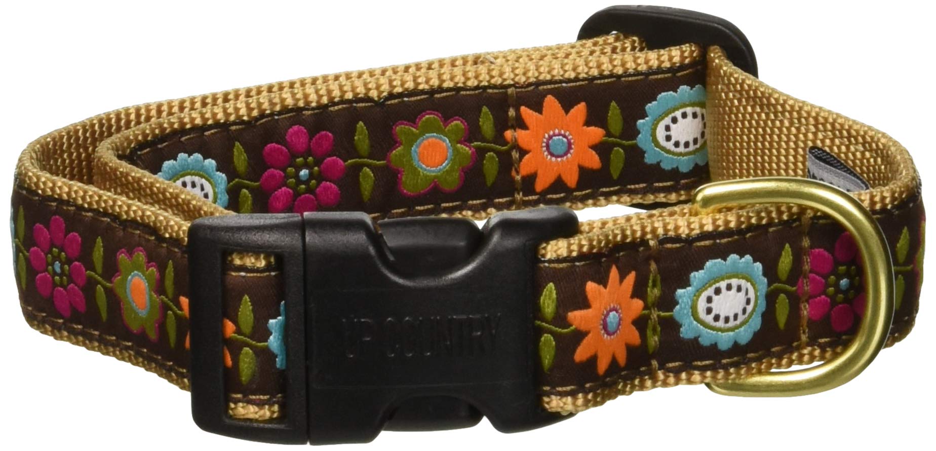 Up Country Bella Floral Pattern (Bella Floral Dog Collar, Large (15 To 21 Inches) 1 Inch Wide Width)