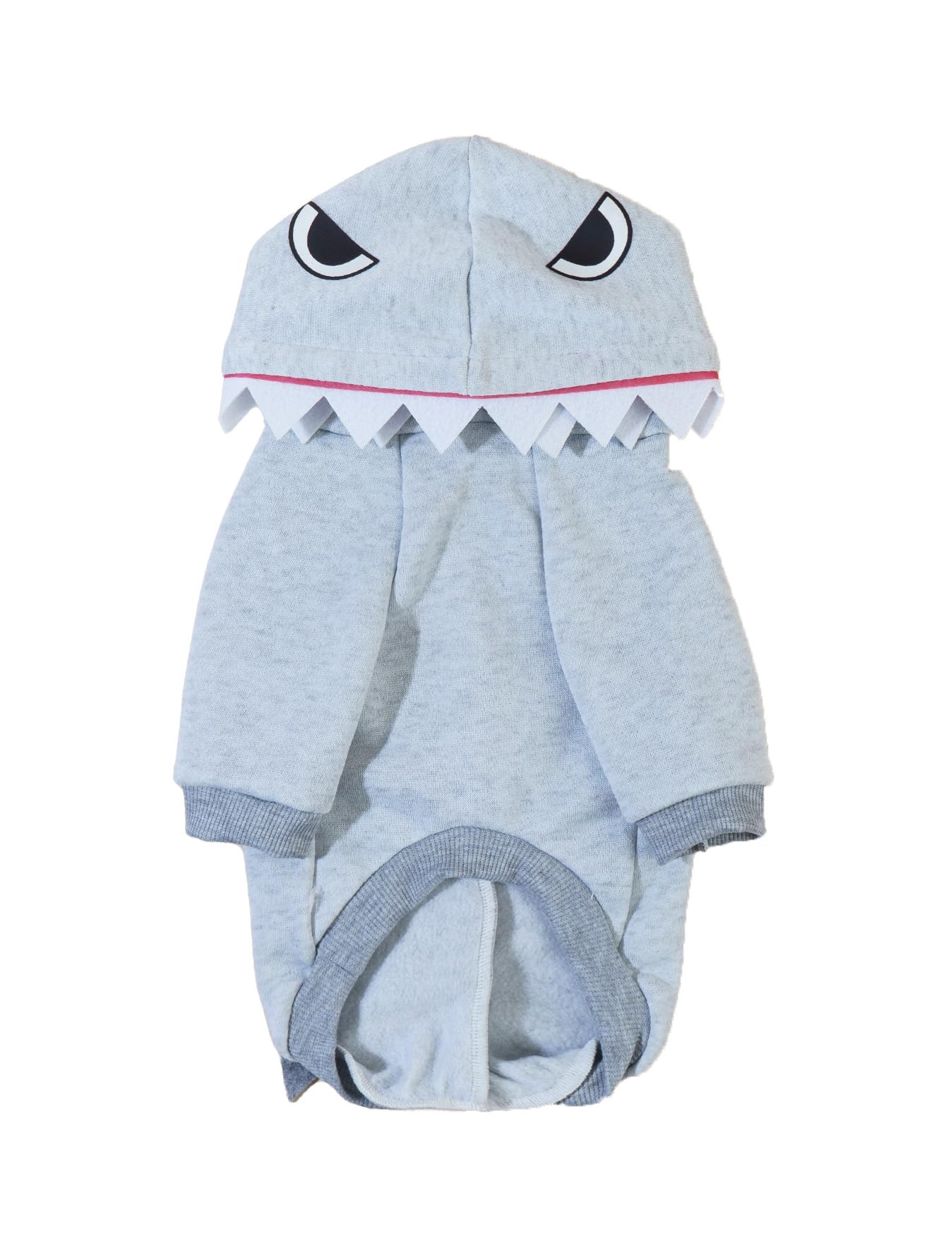 Qwinee Shark Dog Hoodie Dog Warm Jacket Coat Puppy Sweatshirt Christmas Halloween Dog Costume Cosplay Winter Dog Clothes Pet Apparel For Small Medium Dogs Cats Kitten Grey L
