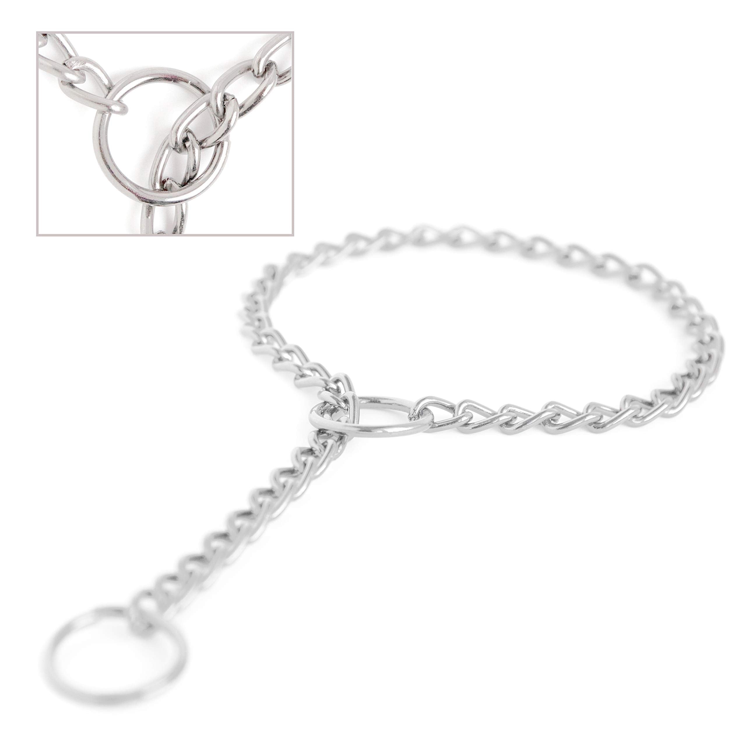 Mighty Paw Slip Collar - Stainless Steel - Weather Resistant - Tarnish Proof - Durable Chain Dog Choke Collars - No Pull Dogs Tr