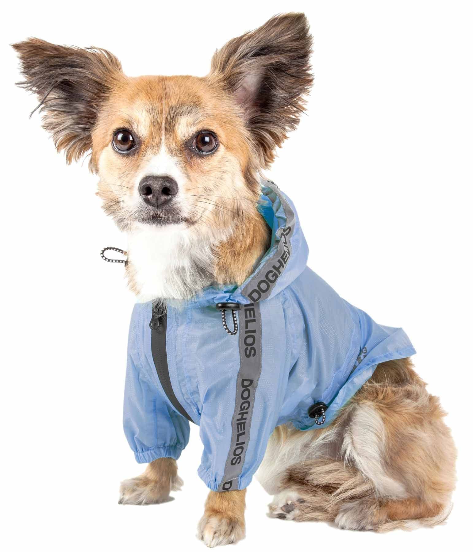 Dog Helios Torrential Shield Adjustable and Waterproof Dog Raincoat Poncho, MD, Blue