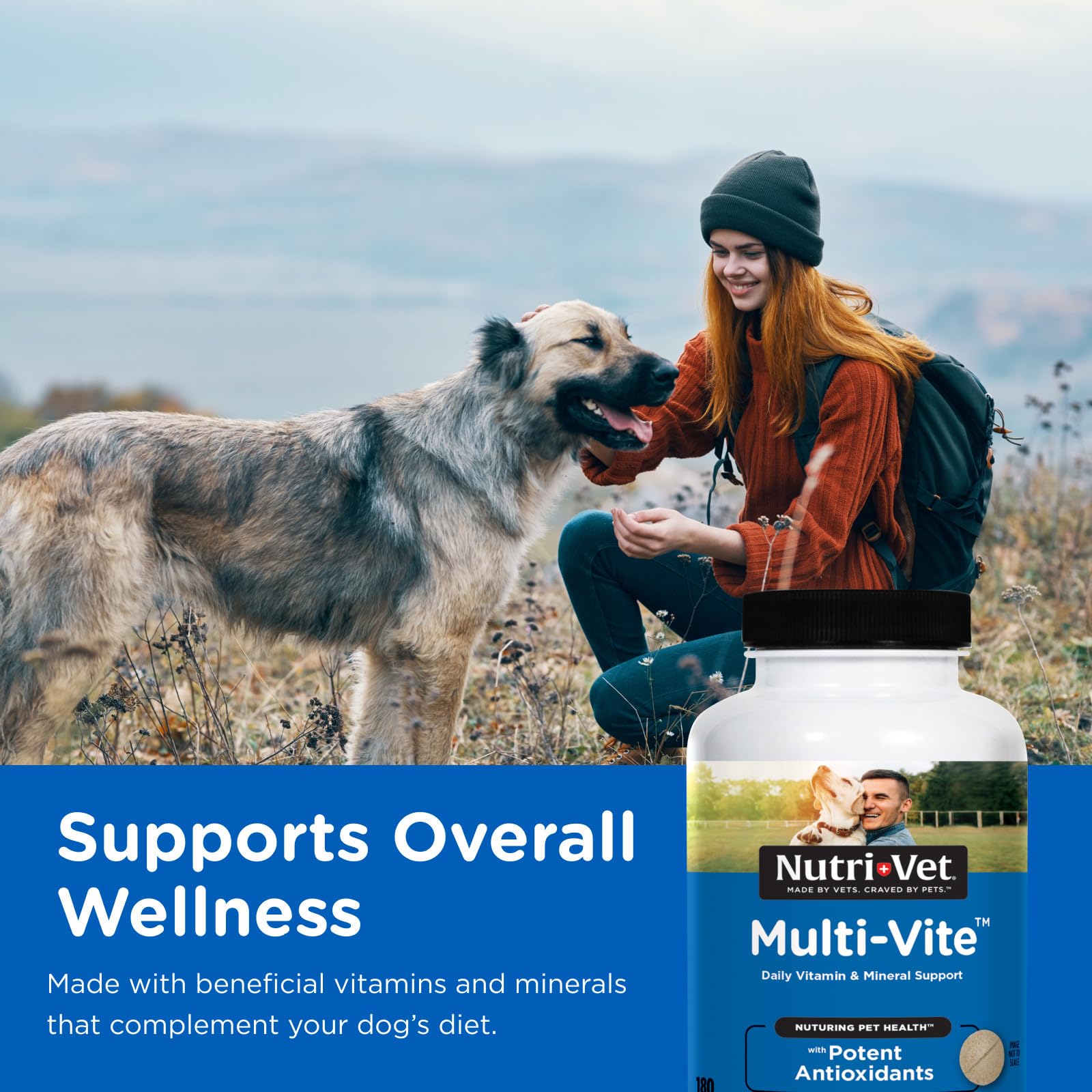 Nutri-Vet Multi-Vite Chewables for Adult Dogs, Daily Multivitamin & Mineral Supplement for Overall Health, Immune Support, and B
