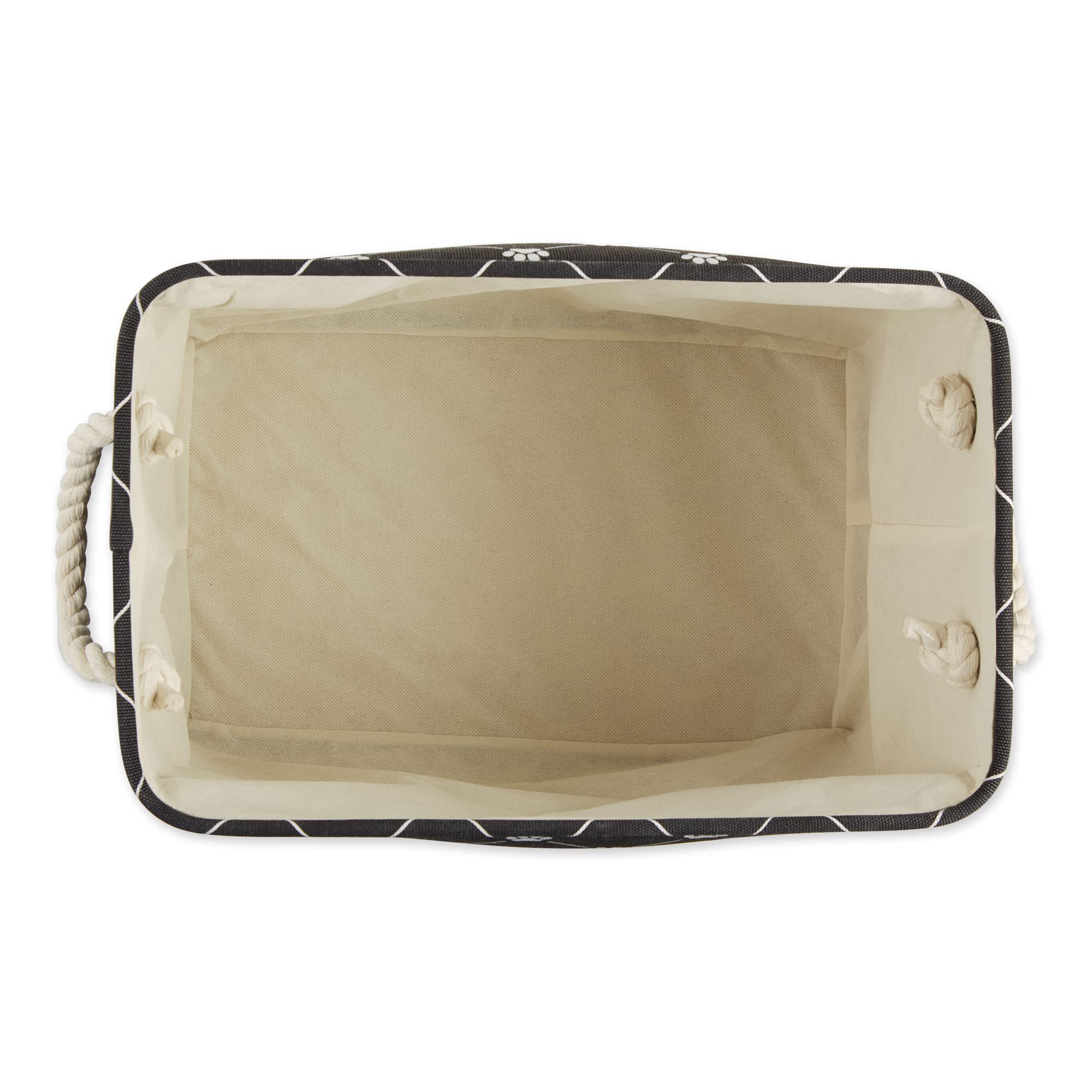 Bone Dry Pet Storage Paw and Bone, Trellis Collection, Medium Rectangle, 16x10x12, Black