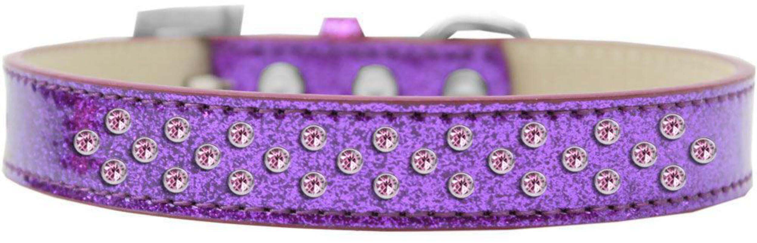 Mirage Pet Products Sprinkles Ice Cream Dog Collar with Light Pink Crystals, Size 16, Red