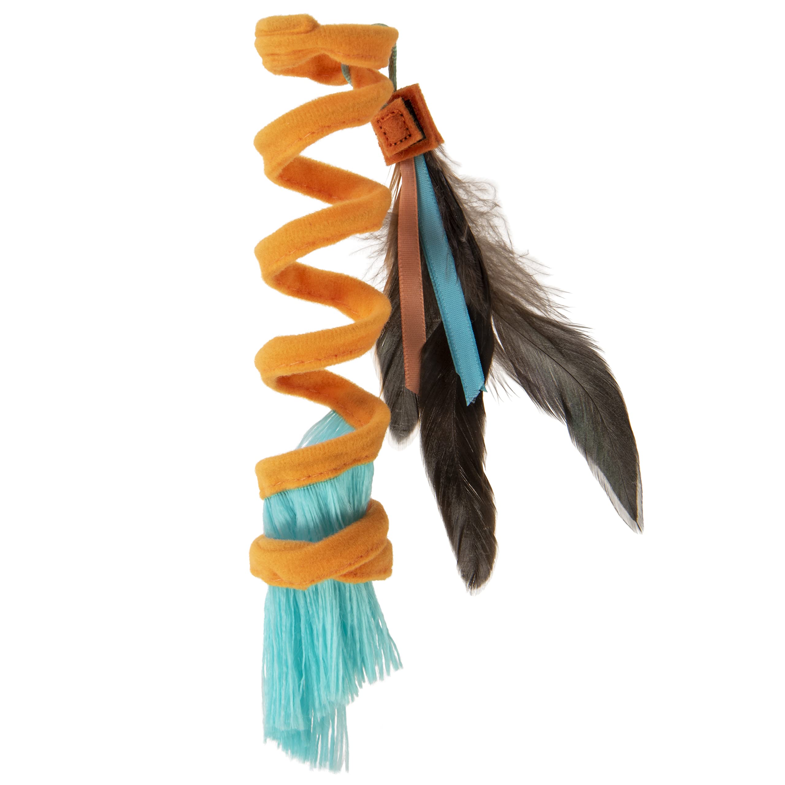 Smartykat Instincts Crazy Coil Spring Fringe Cat Toy  Orange, One Size