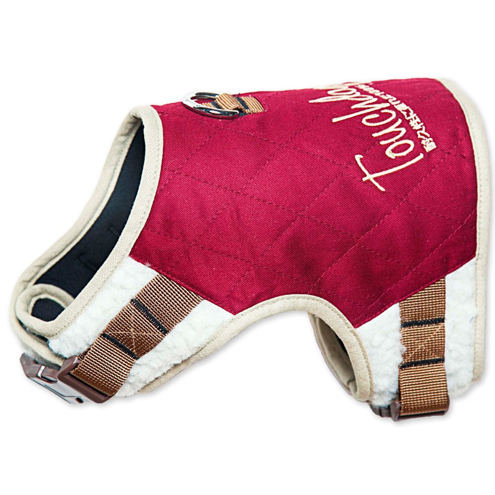 TOUCHDOG 'Tough-Boutique' Adjustable Fashion Designer Pet Dog Harness and Leash Combination, Large, Dark Pink