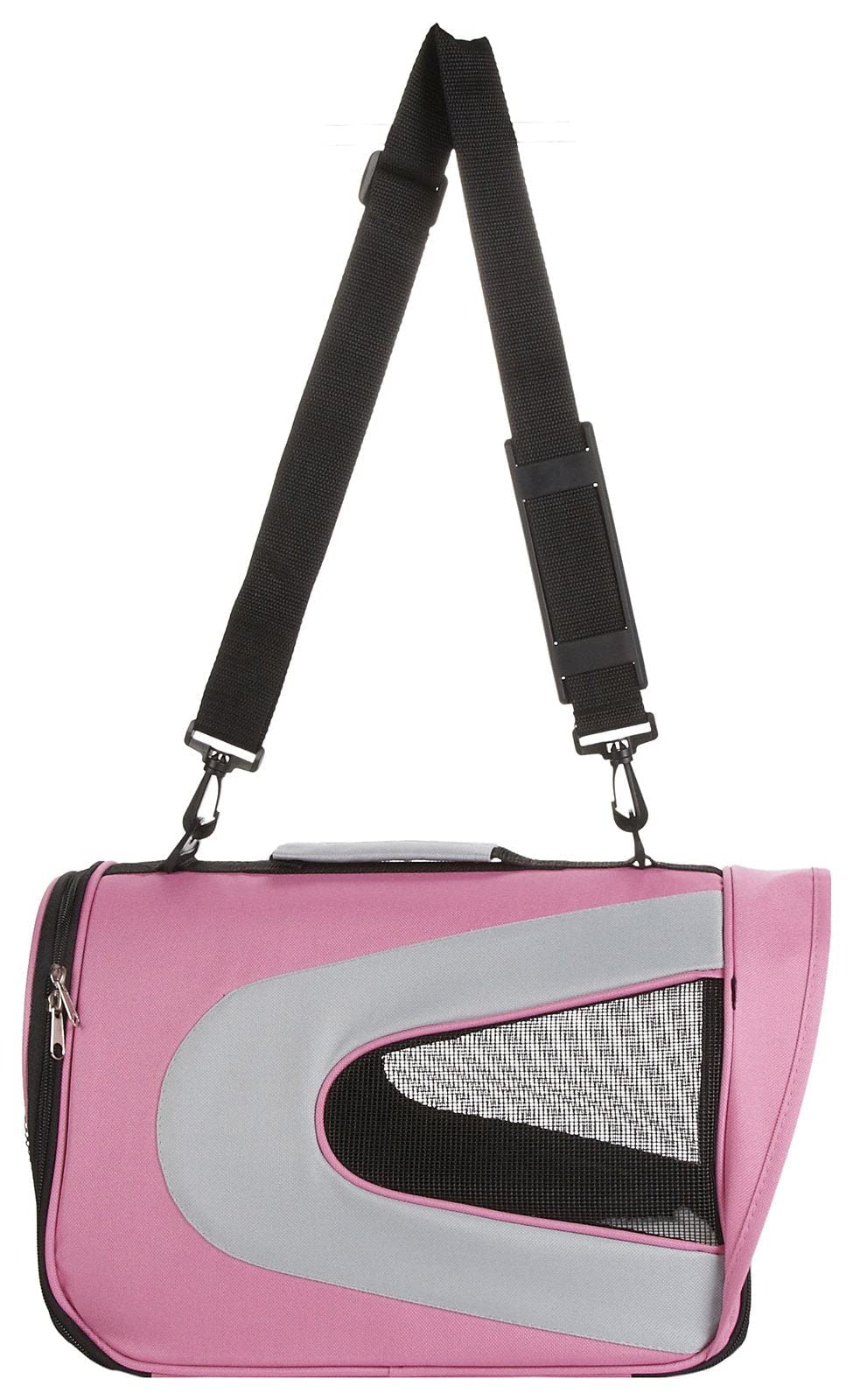 Pet Life Airline Approved Collapsible Zippered Folding Sporty Mesh Travel Fashion Pet Dog Carrier Crate