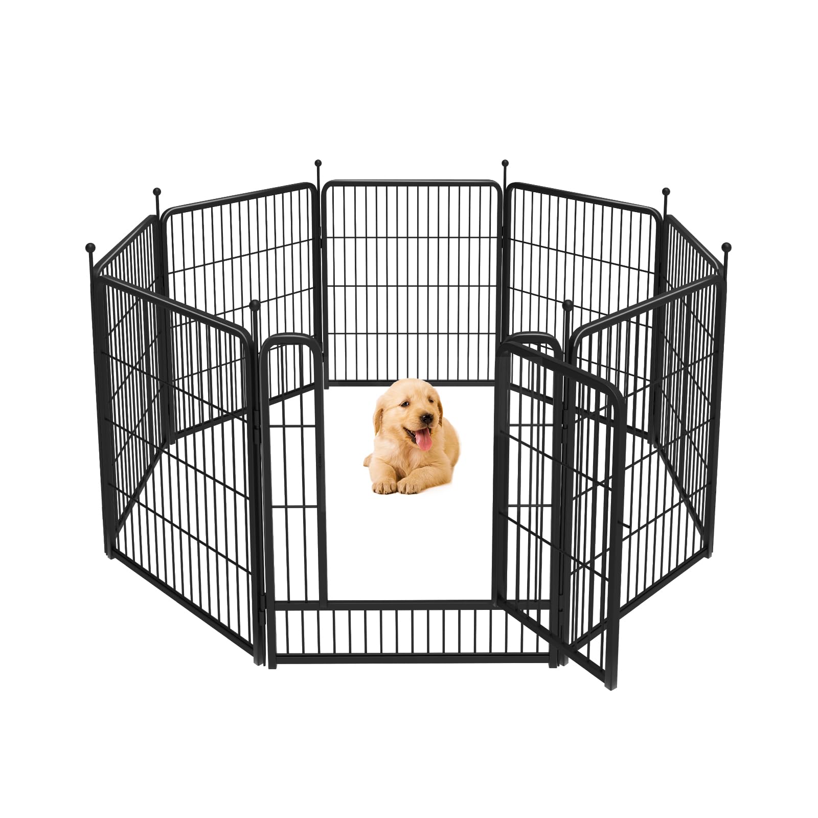 Fxw Rollick Dog Playpen For Indoor, Yard, Rv Camping│Patented, 32 Inch 8 Panels For Small And Medium Dogs