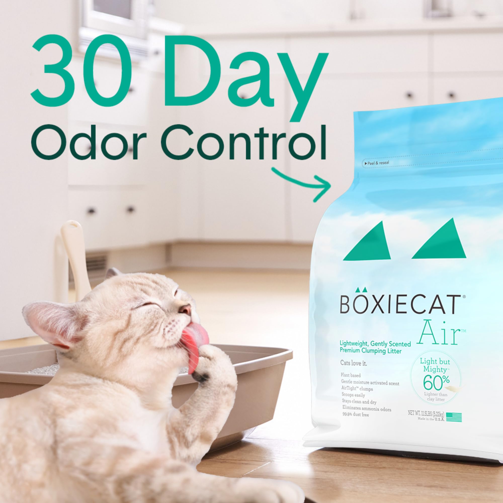 Boxie Gently Scented Cat Litter, Lightweight 30-Day Odor Control, Clumping, 6.5Lb