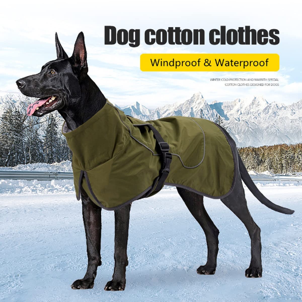 Dog Raincoat - Waterproof Dog Winter Jackets Windproof Coat With Velvet Inner Winter Dog Rain Coat With Reflective Strip,Black S