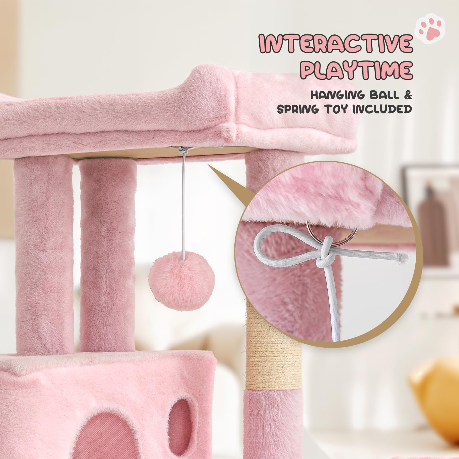 Monibloom Cat Tree, 36 Inch Cat Tree Tower With Cat Condo, Small Cat Tower With Scratching Post & Sisal-Covered Scratching Board