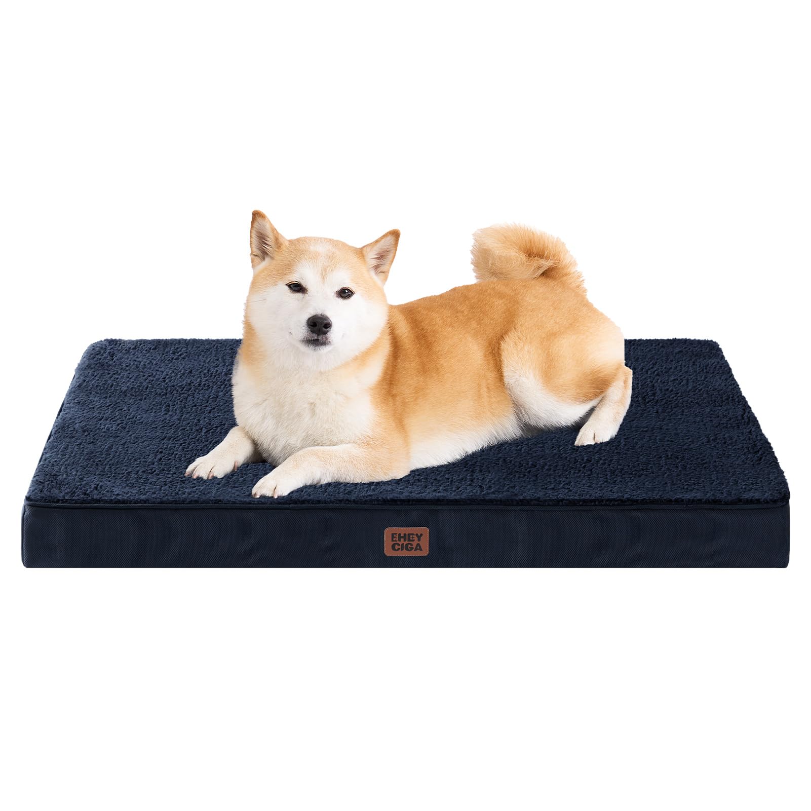 Eheyciga Orthopedic Dog Beds For Large Dogs With Removable Washable Cover, Navy, 36X27