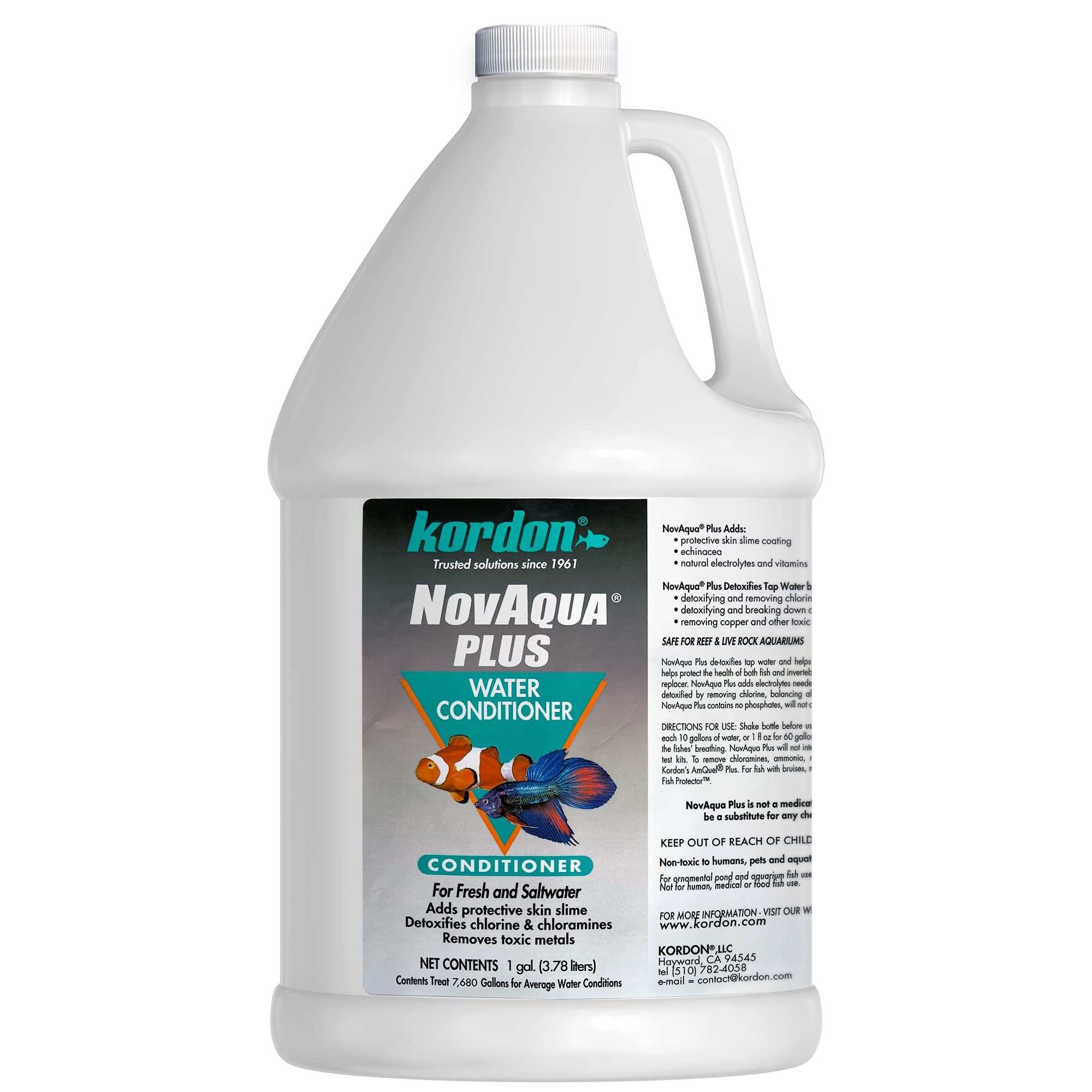 Kordon NOVAQUA Plus - Freshwater & Saltwater Aquarium Water Conditioner - Instantly Detoxifies Chlorine, Chloramines, & Heavy Me