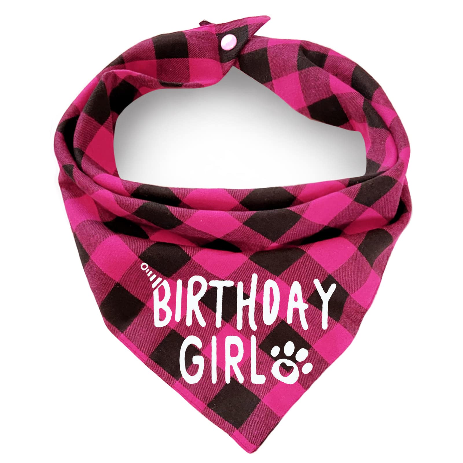 Plaid Dog Bandana With Button, Dual Layer Soft Cotton Triangle Dog Scarf Kerchief, Washable Girl Boy Bandanas Adjustable Accesso