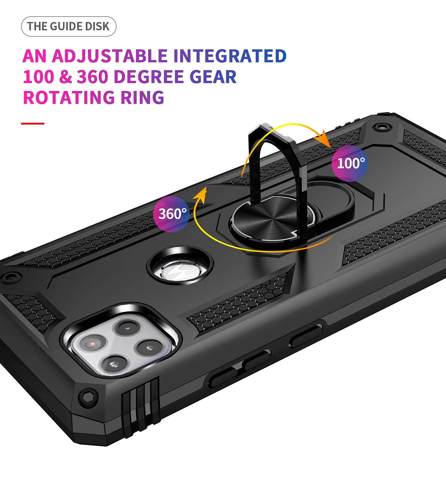Military Grade Drop Impact For Moto One 5G Ace Case Motorola One 5G Ace G 5G Case 360 Metal Rotating Ring Kickstand Holder Armor